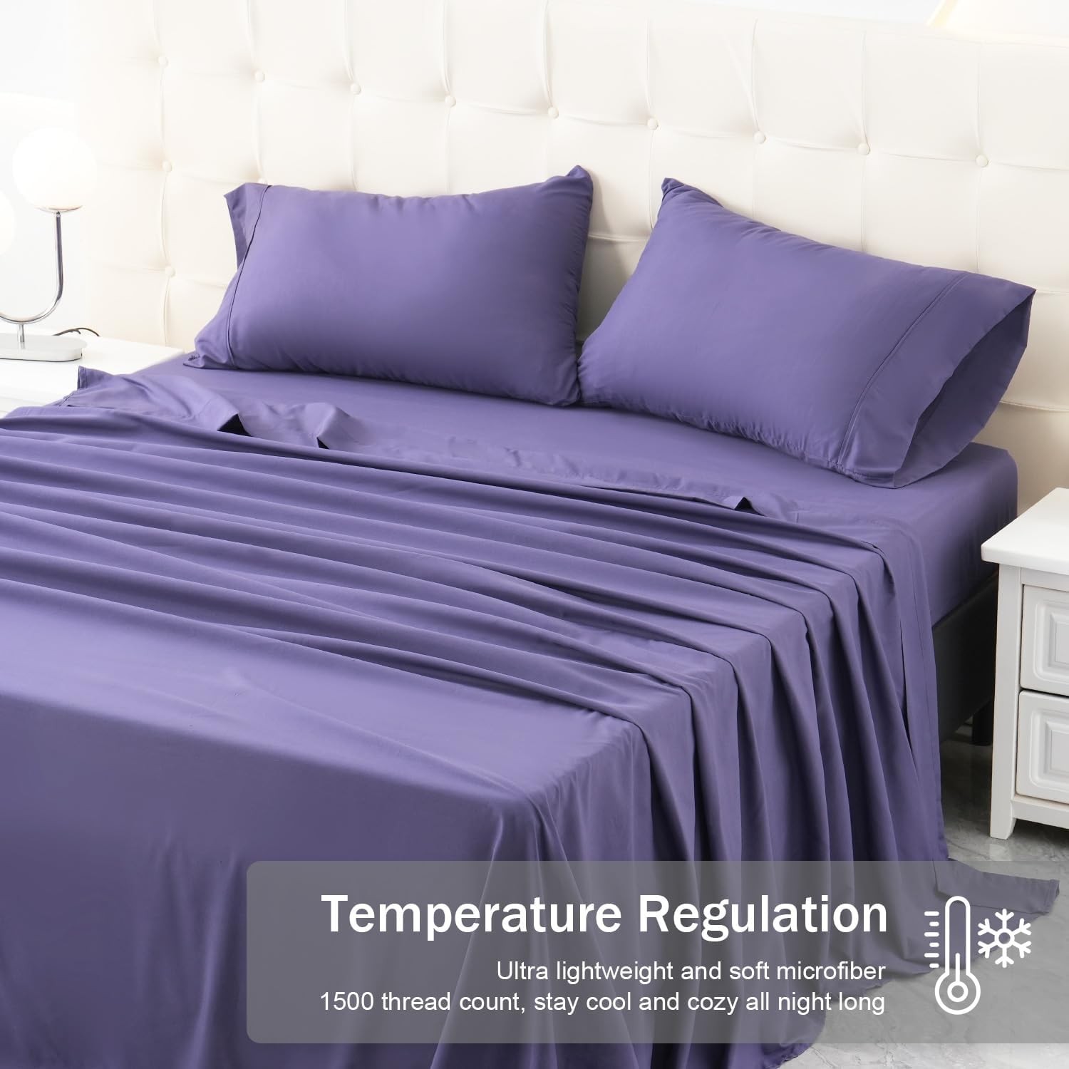 Full Bed Sheets Set Soft Breathable Bedding Sheet Set Sheets Set W/ 16" Deep