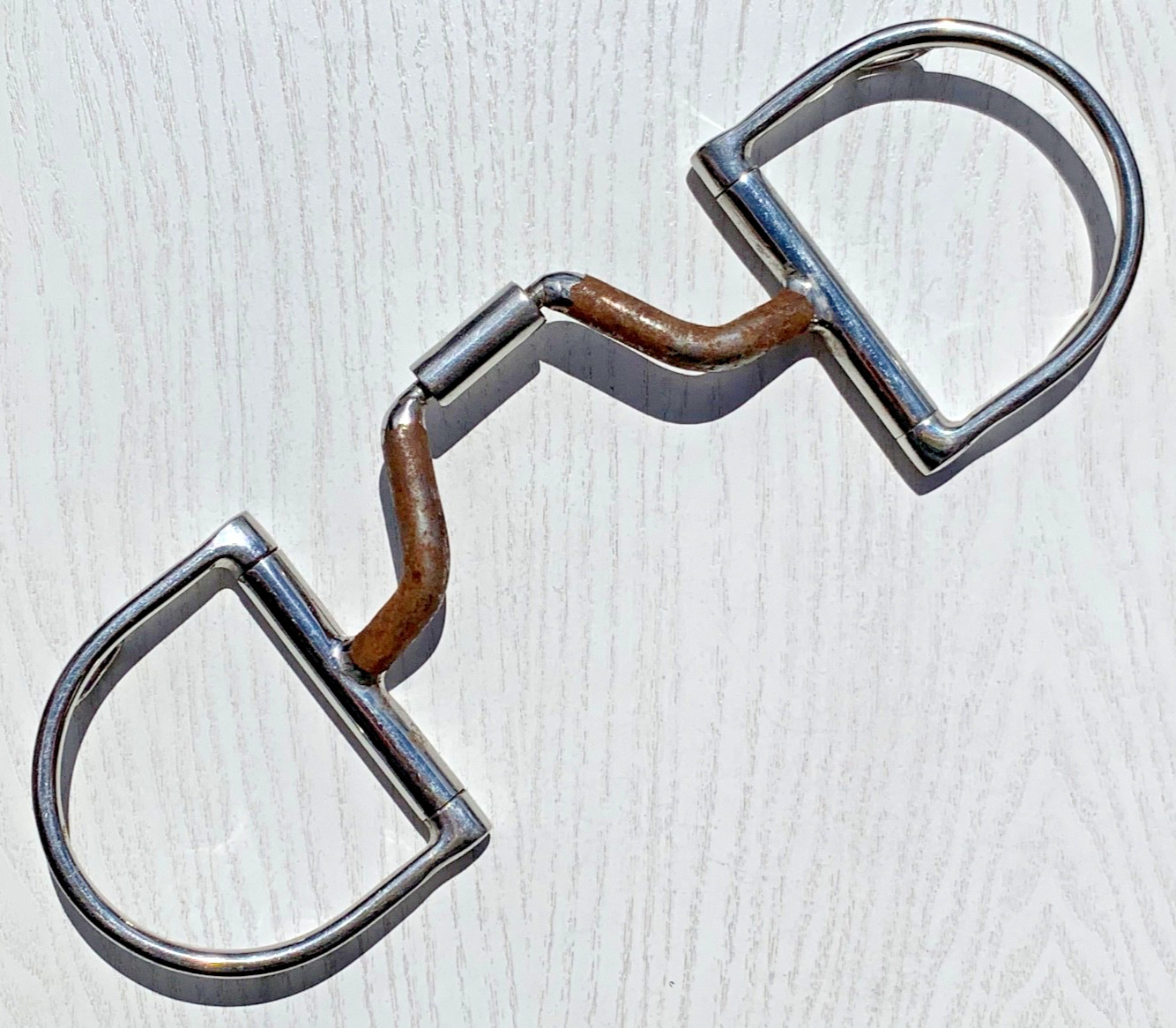 D Ring Hunter Snaffle Horse Bit, 5 Inch Sweet Iron Mouth w/ Jointed Barrel Port