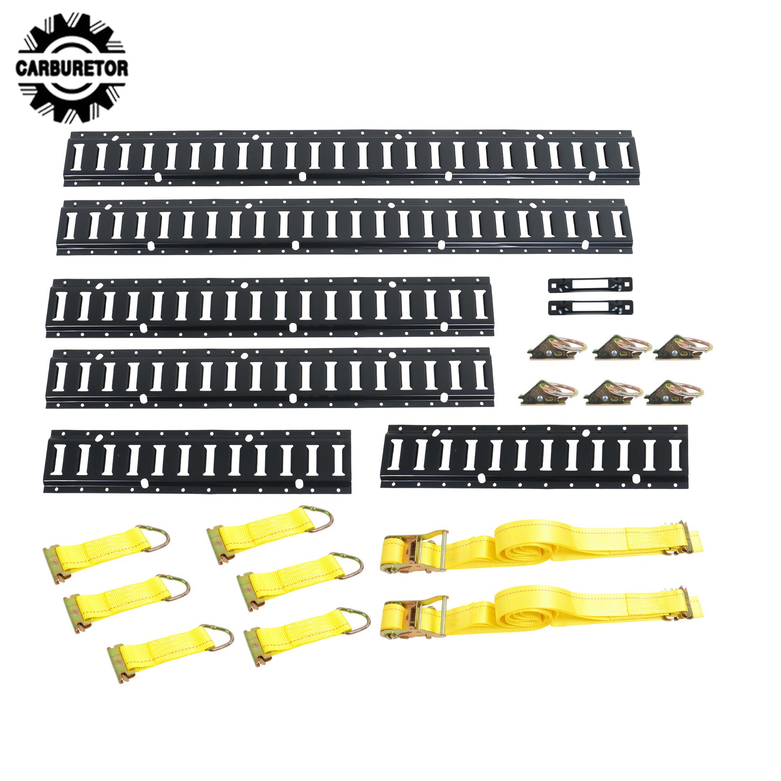 22 Pcs Mixed Size 2ft 3ft 4ft Black E Track Rails Complete Kit With Hardware