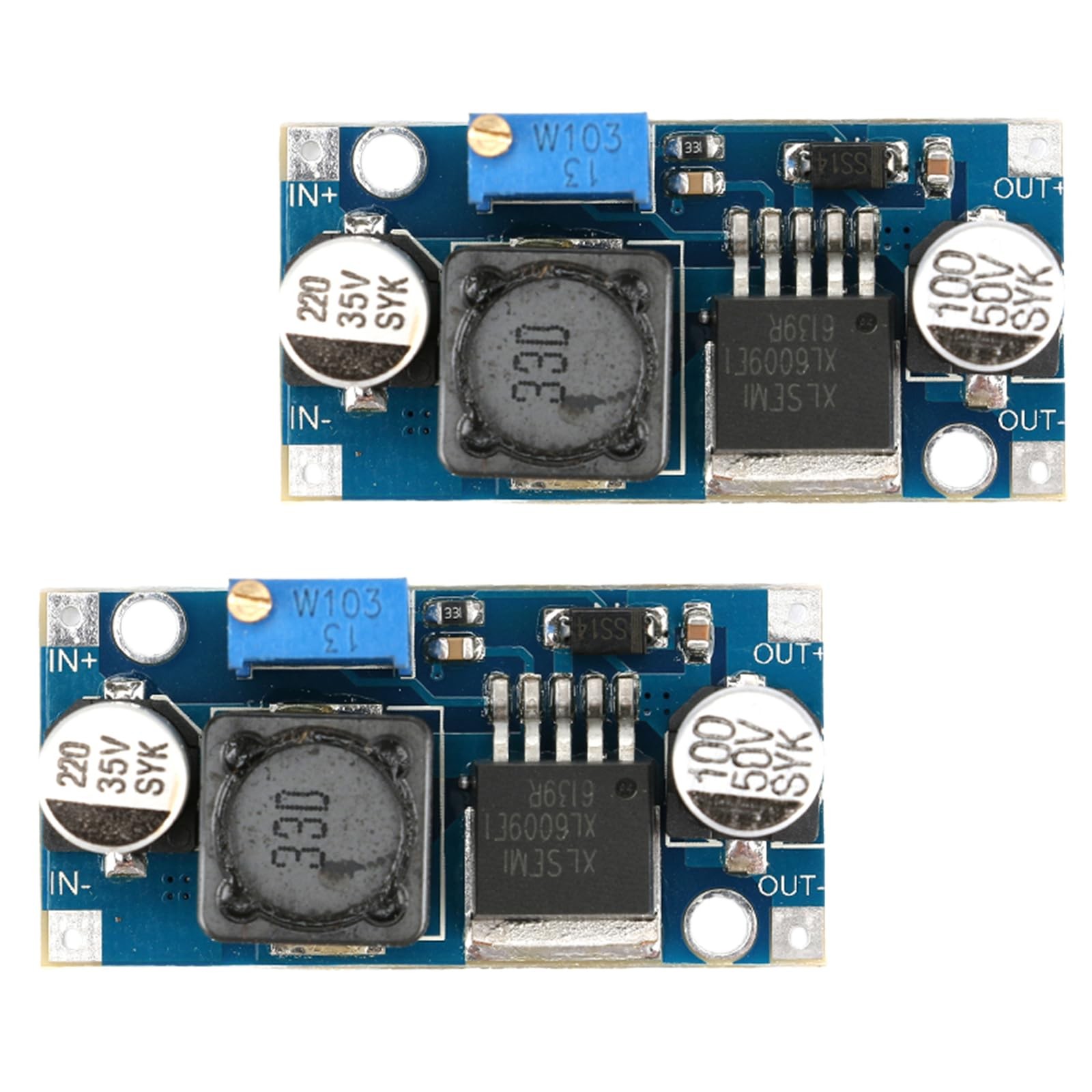 2Pcs XL6009 4A DC-DC Boost Converter Module, Adjustable Voltage Supply 5-32V ...
