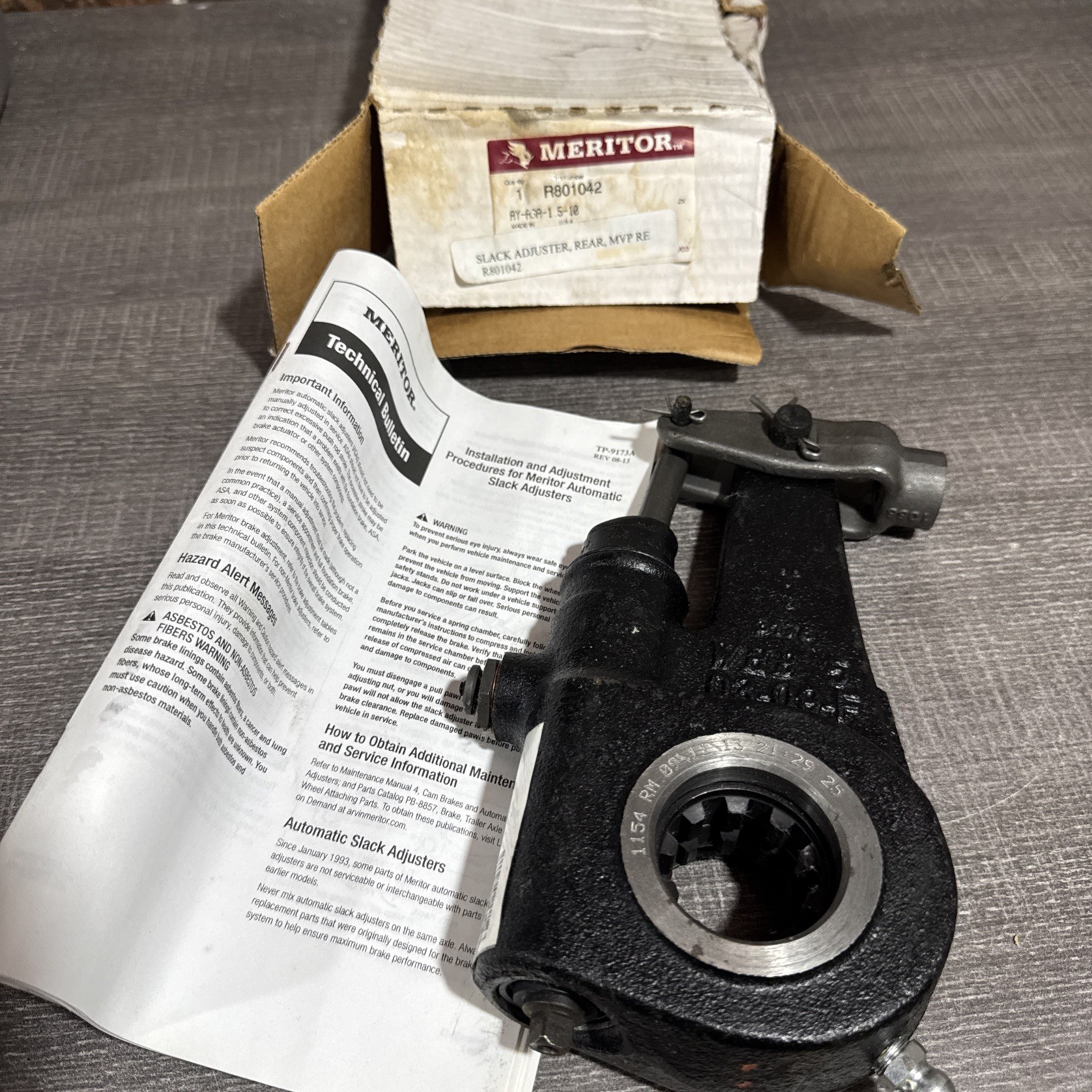 Genuine Meritor  10 Spline 6" Automatic Slack Adjuster R801042