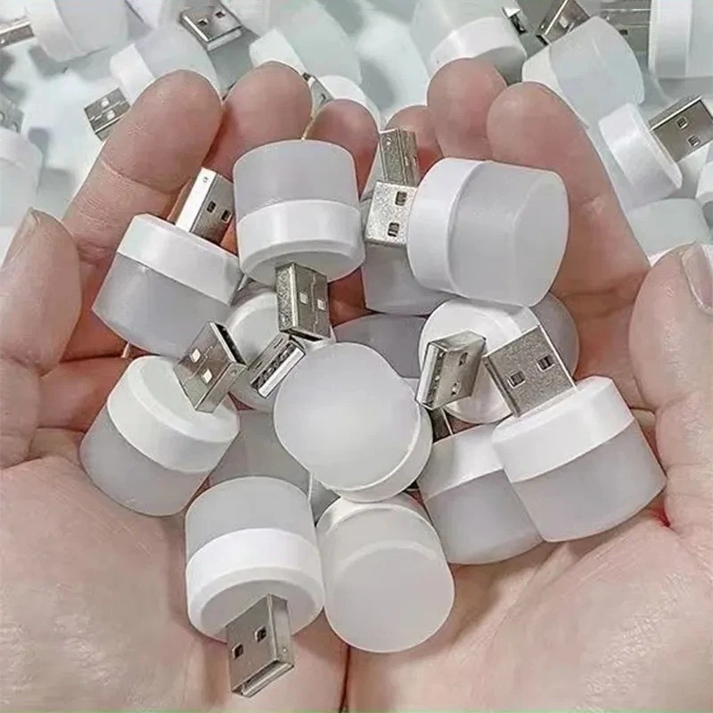 10X Mini USB LED Night Lights Warm White for Reading & Travel Use - NEW