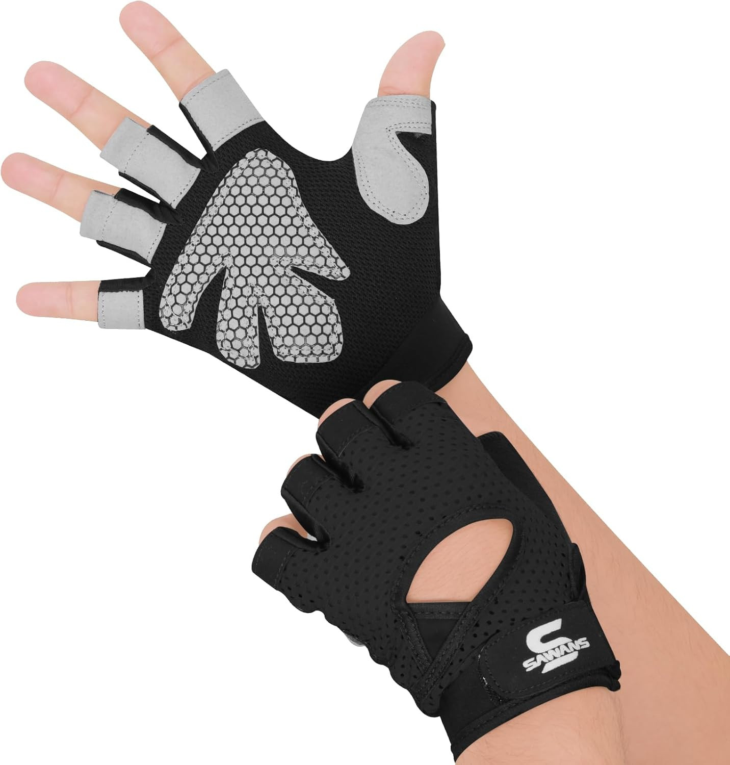 Gym Gloves Size M Weight Lifting Non-Slip Silicone Palm Men Women