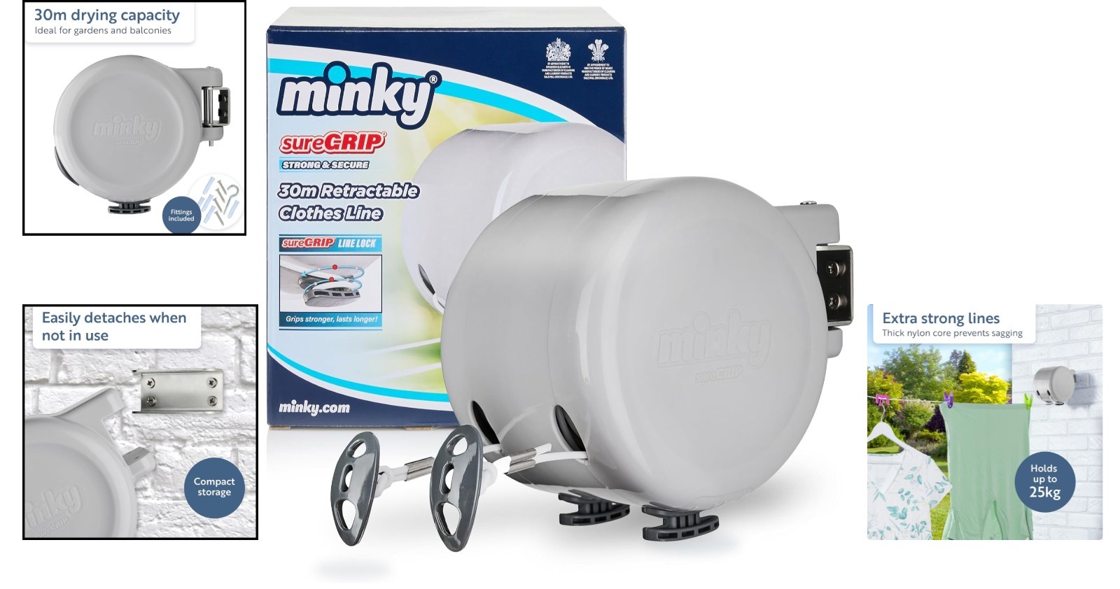 Dual Retractable Clothesline - 2 x 49 Feet - Ultimate Laundry Solution