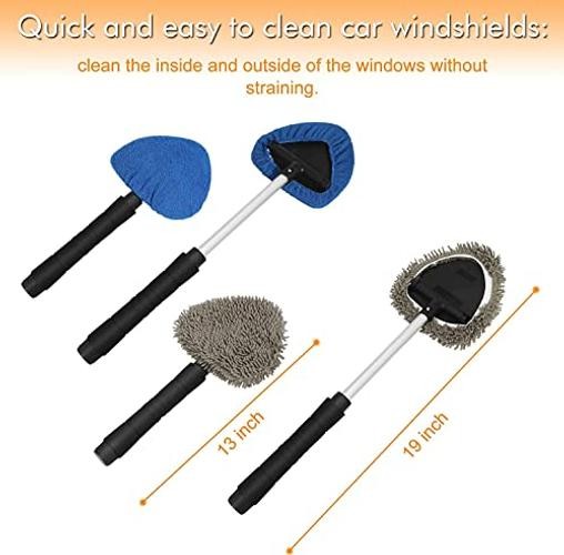 Car Windshield Cleaning Tool, Car Inside Window Cleaner Tool with 19 inch-2pc