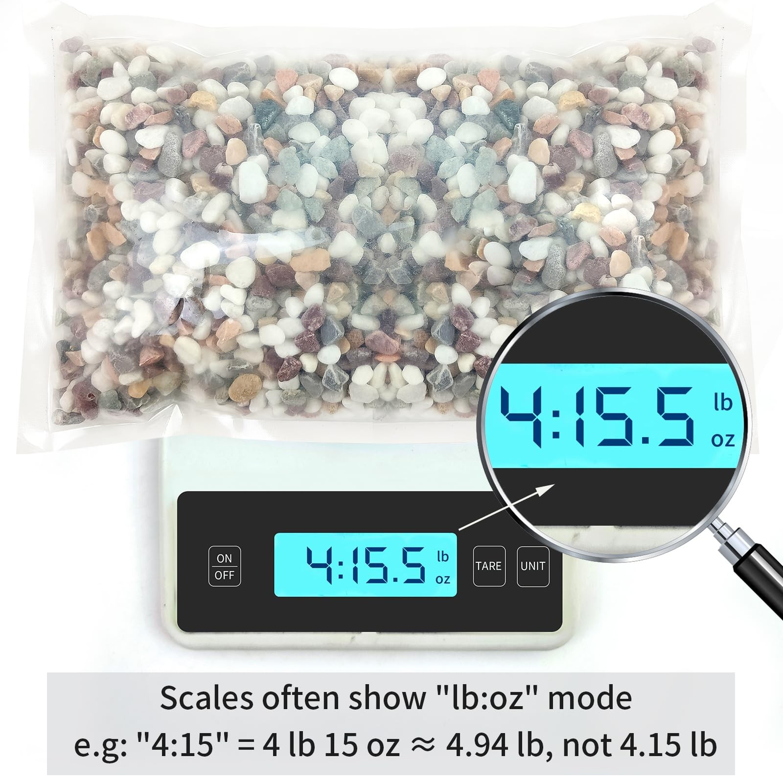 5 lbs Natural Mixed Color Gravel Pebbles, 3/8 Inch Decorative Succulent Rocks...