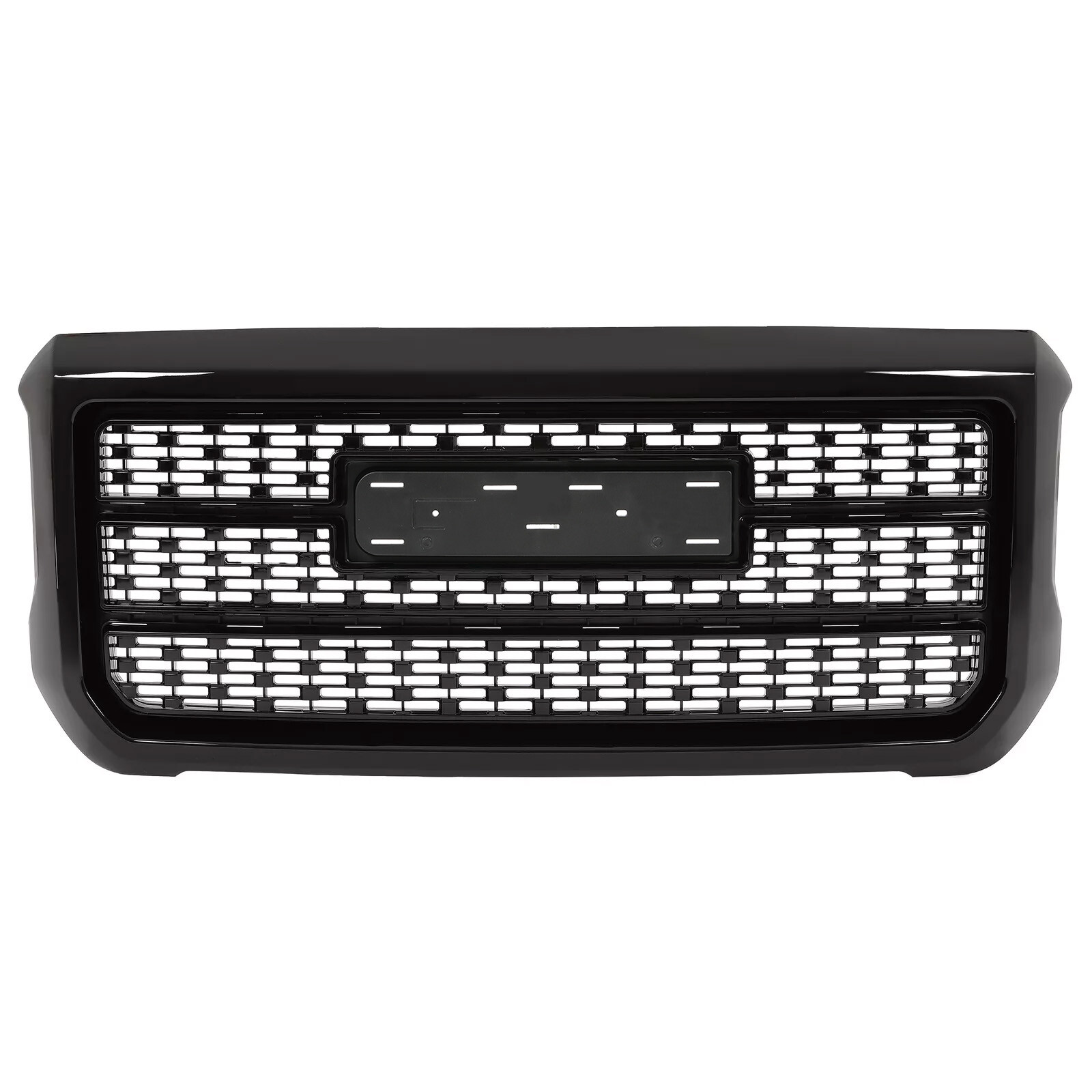 For 2015-19 GMC Sierra 2500HD 3500HD Denali Gloss Blk Front Bumper Upper Grille