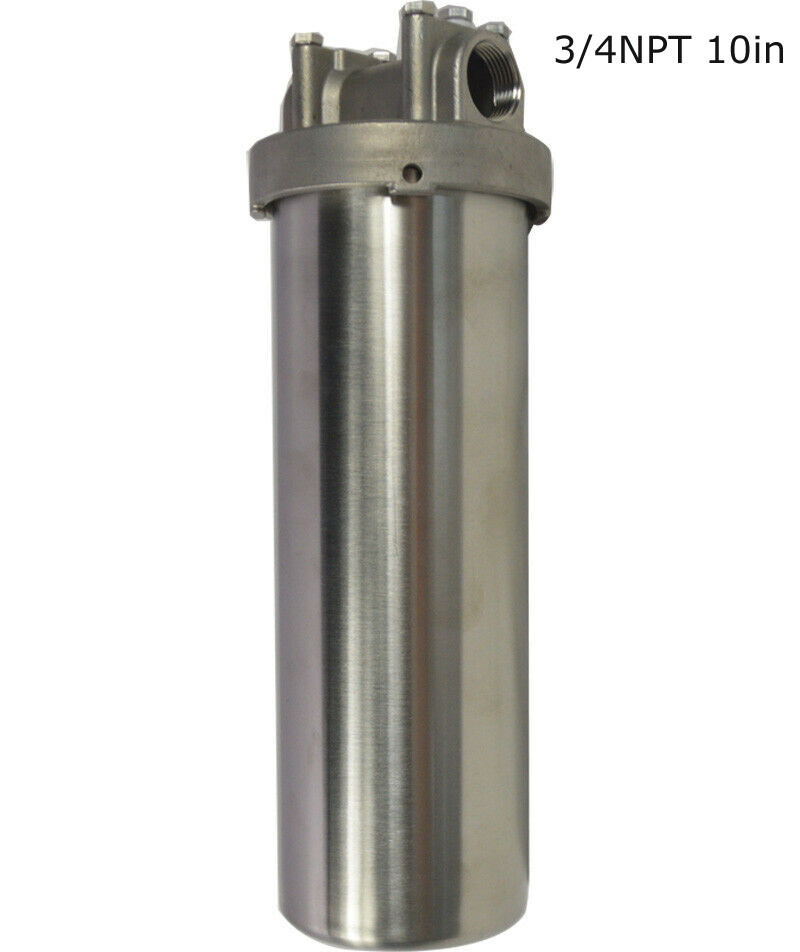 1 PC 304 Stainless Steel Heavy-duty Filter Housing for 10"L Cartridges 3/4"NPT