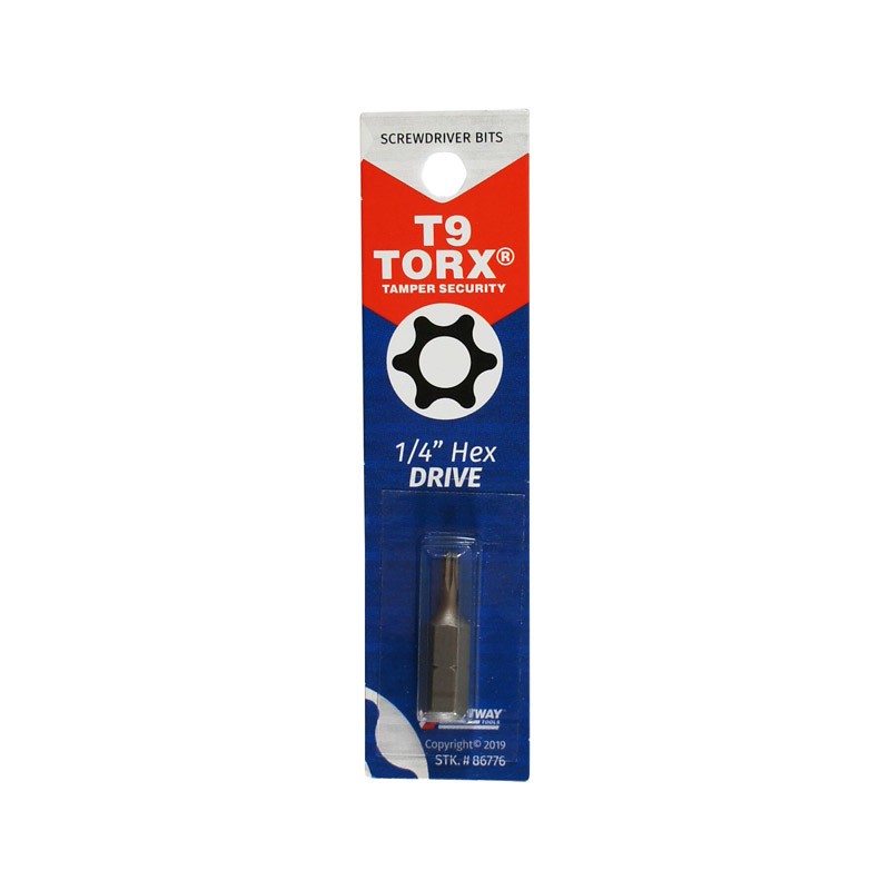 Best Way Tools 86776 Carbon Steel T9 Torx Screwdriver Bit 1/4 Dia. x 1 L in.