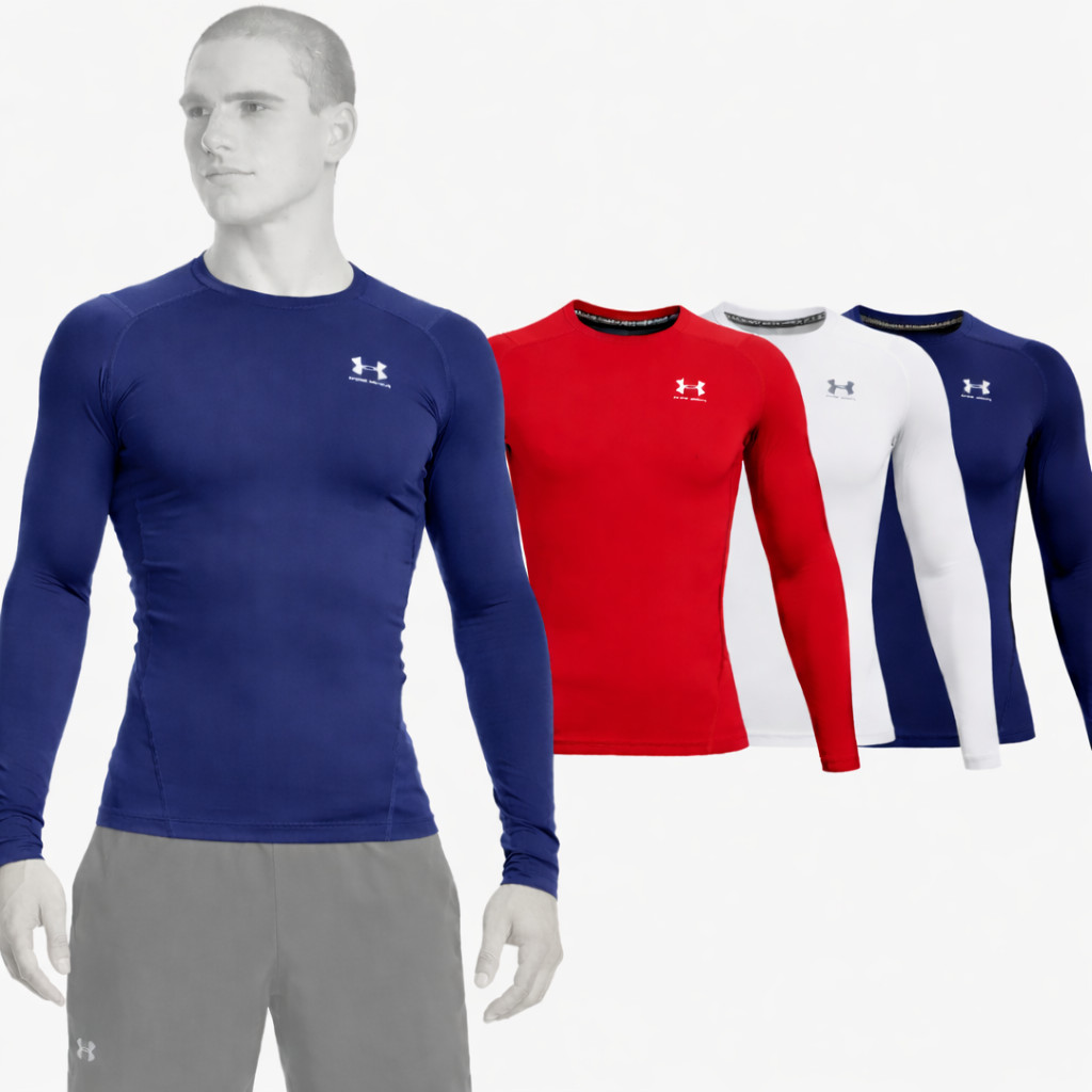 Under Armour HeatGear Long Sleeve Compression Fit Mens Shirt 1361524 FREE SHIP !