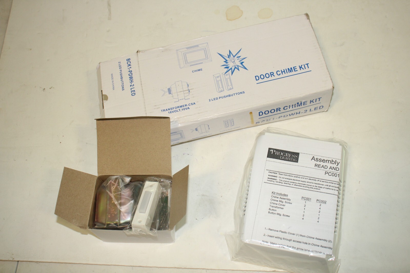 Progress Lighting Door Chime Kit BCK1-PDWH-2 LED