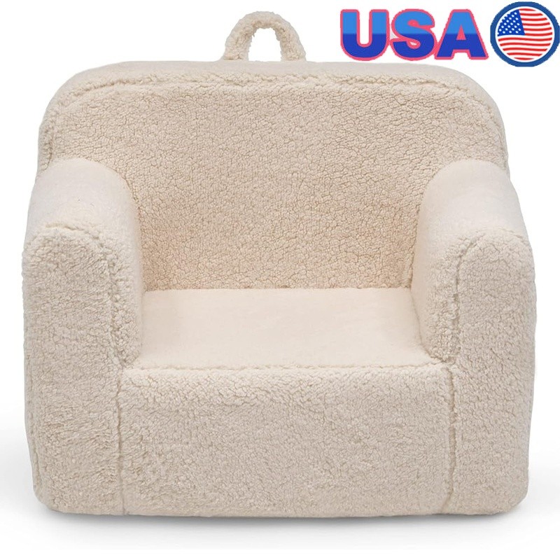 Cozee Kids Foam Chair Soft Sherpa Cover Easy Clean Safe Comfortable Relaxing New