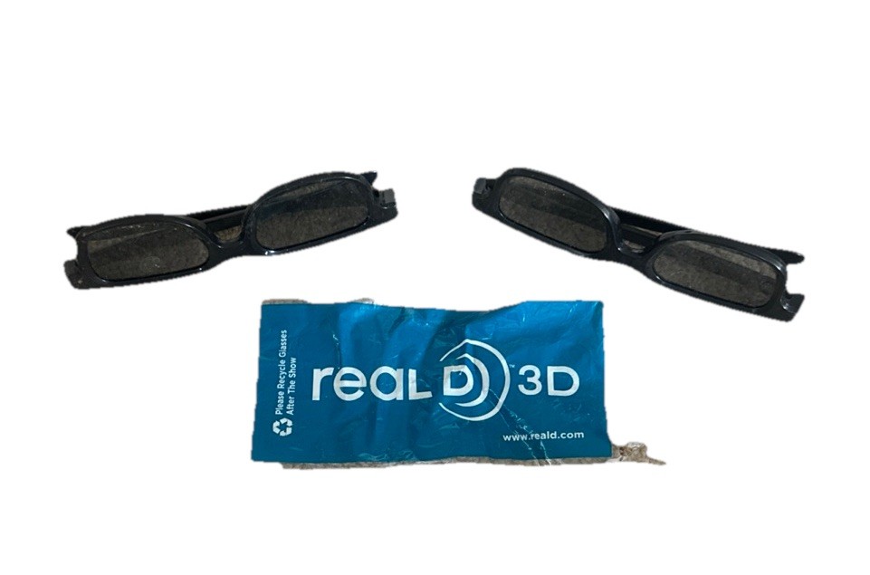 Lot of 2 Real D 3D Glasses Adult Size Passive Movie Theater 3-D