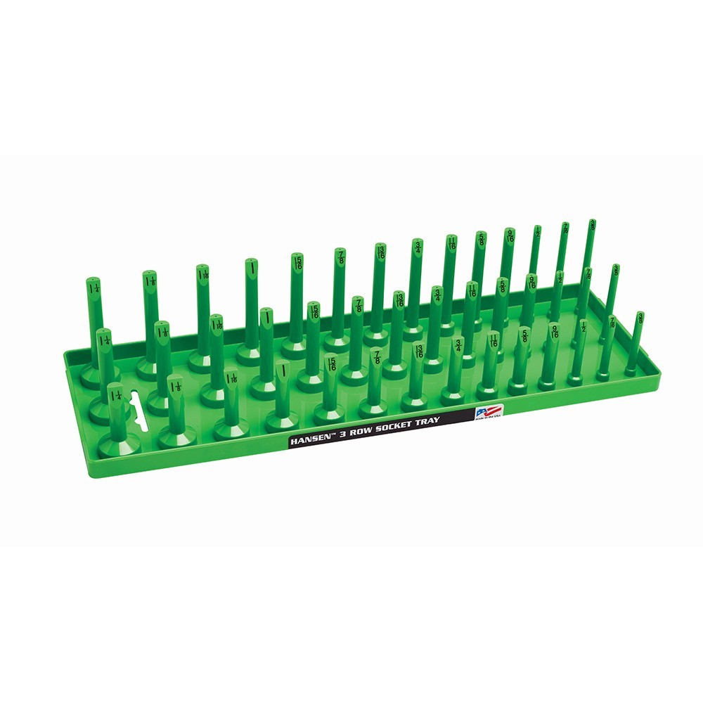 Hansen 6pc Socket Holder Tray Organizer Set 3 Row 1/4 3/8 1/2 Deep Shallow