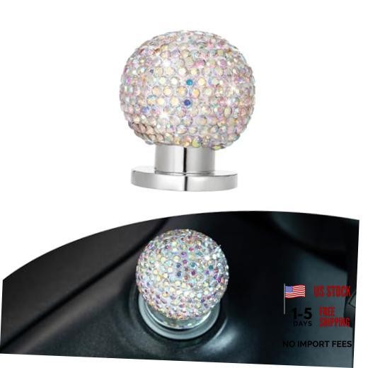 Bling Car Engine Start Button Cover, Sparkly Rhinestone Round 1 PC Multicolored