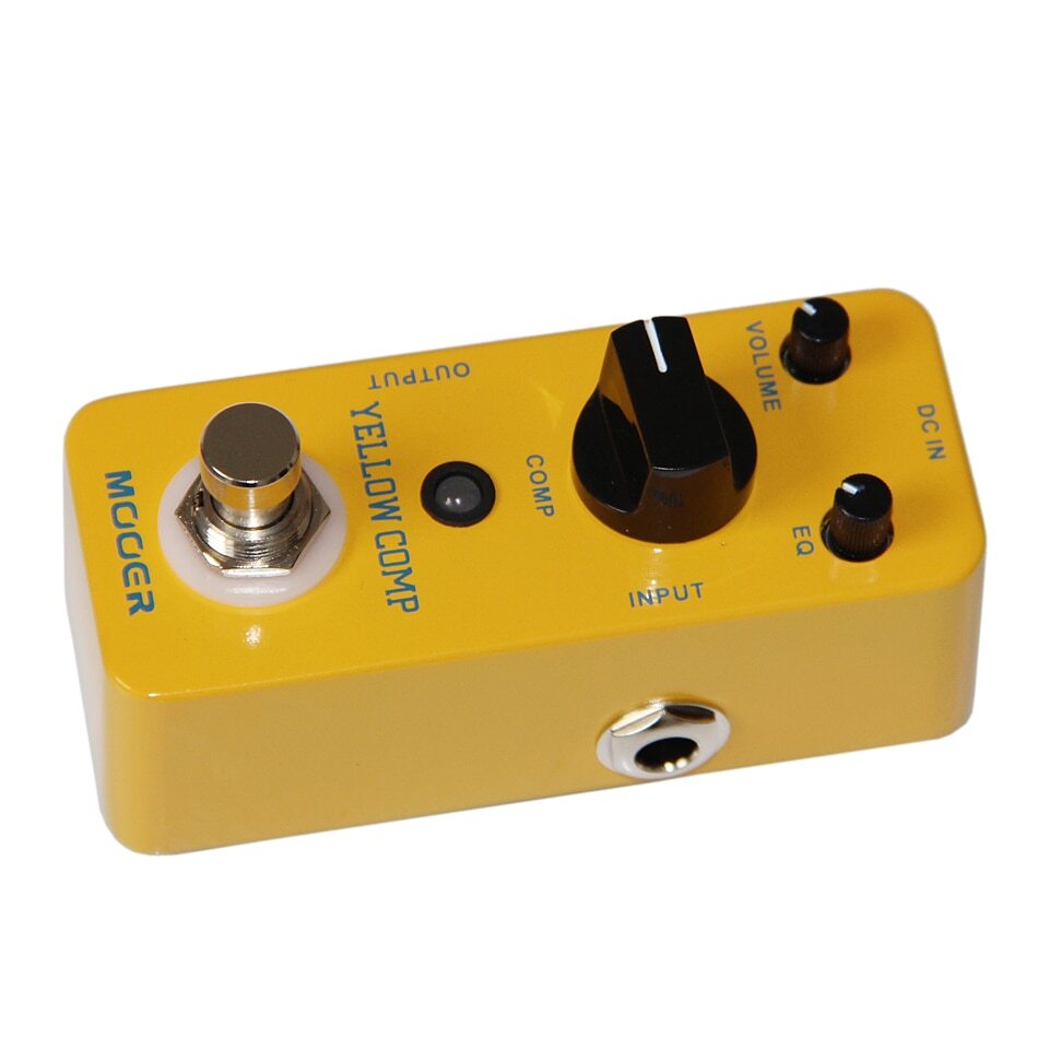 True Bypass Yellow Compression Guitar Effects Pedal Mini Full Metal Case