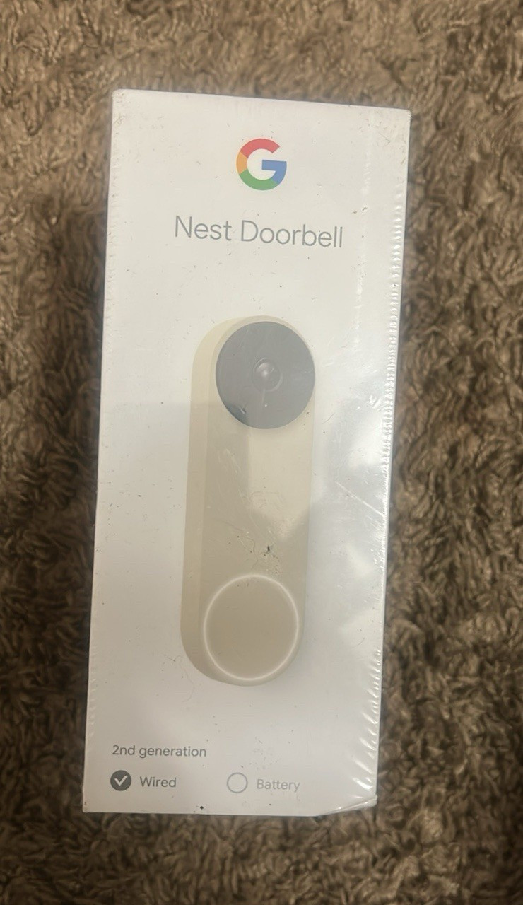 Google Nest Doorbell 2nd Gen Wired Video Camera Wi‑Fi Google Home White Matte