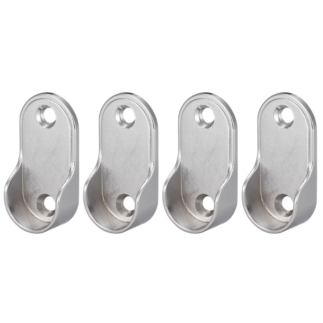 Zinc Alloy Oval Closet Wardrobe Rod End Supports Fit Rod Dia 22mm 4 PCS
