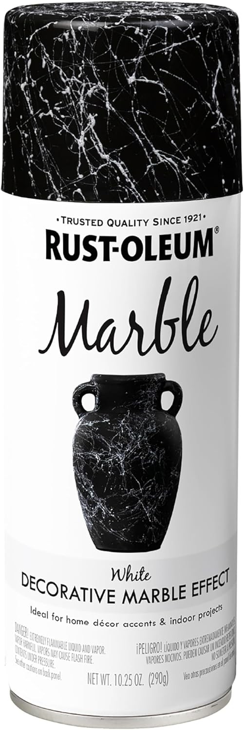 Rust-Oleum 372487 Specialty Marble Spray Paint, 10.25 Oz, White