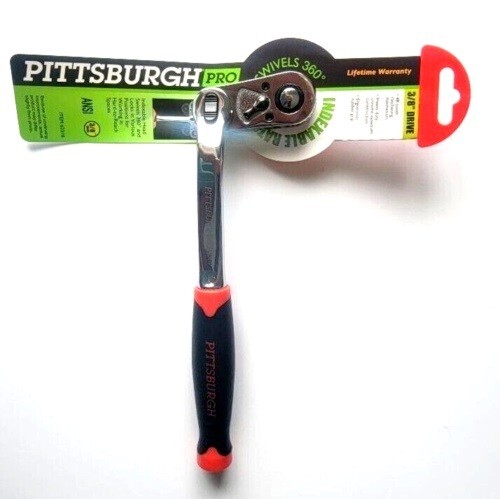 3/8" Drive Indexable Head Ratchet With 360° Swivel Head