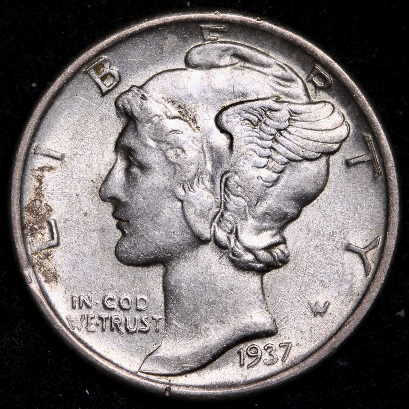1937 Mercury Dime CHOICE BU UNCIRCULATED MS FREE SHIPPING E631 QRM