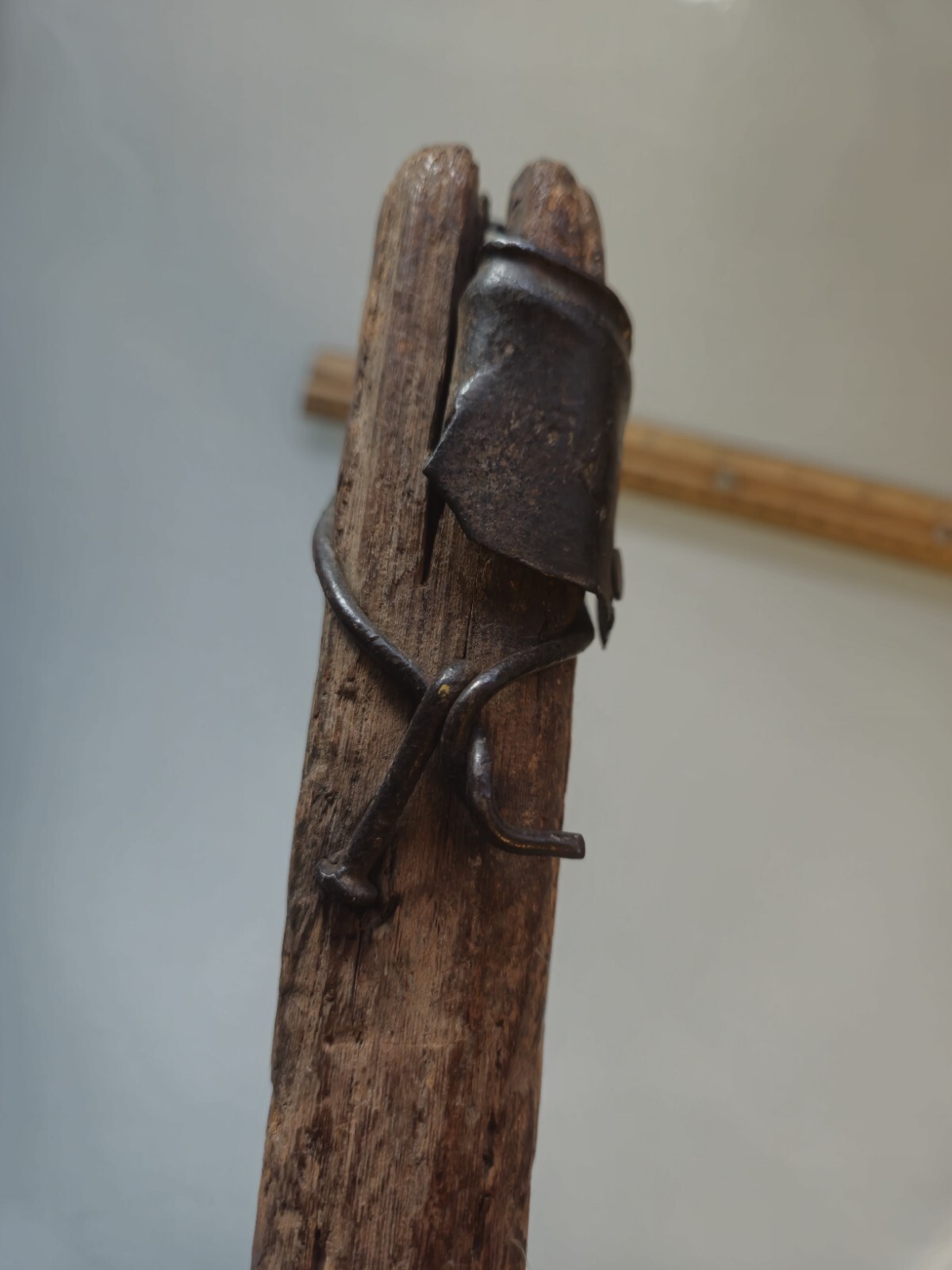 Antique Primitive Wooden Mallet And Sickle Unknown Origin.