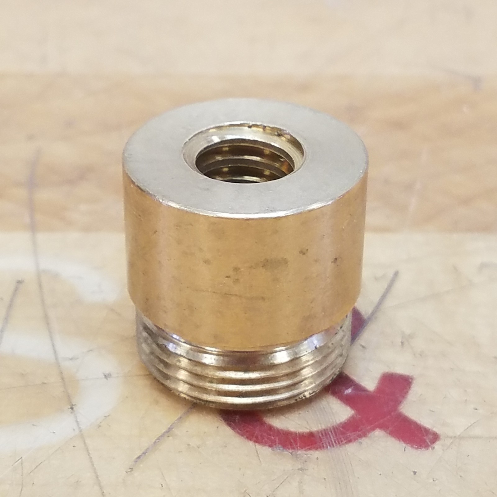 15/16-16 Bronze Nut, Lefty Internal Thread, 1" Diameter, 1" Length - NEW