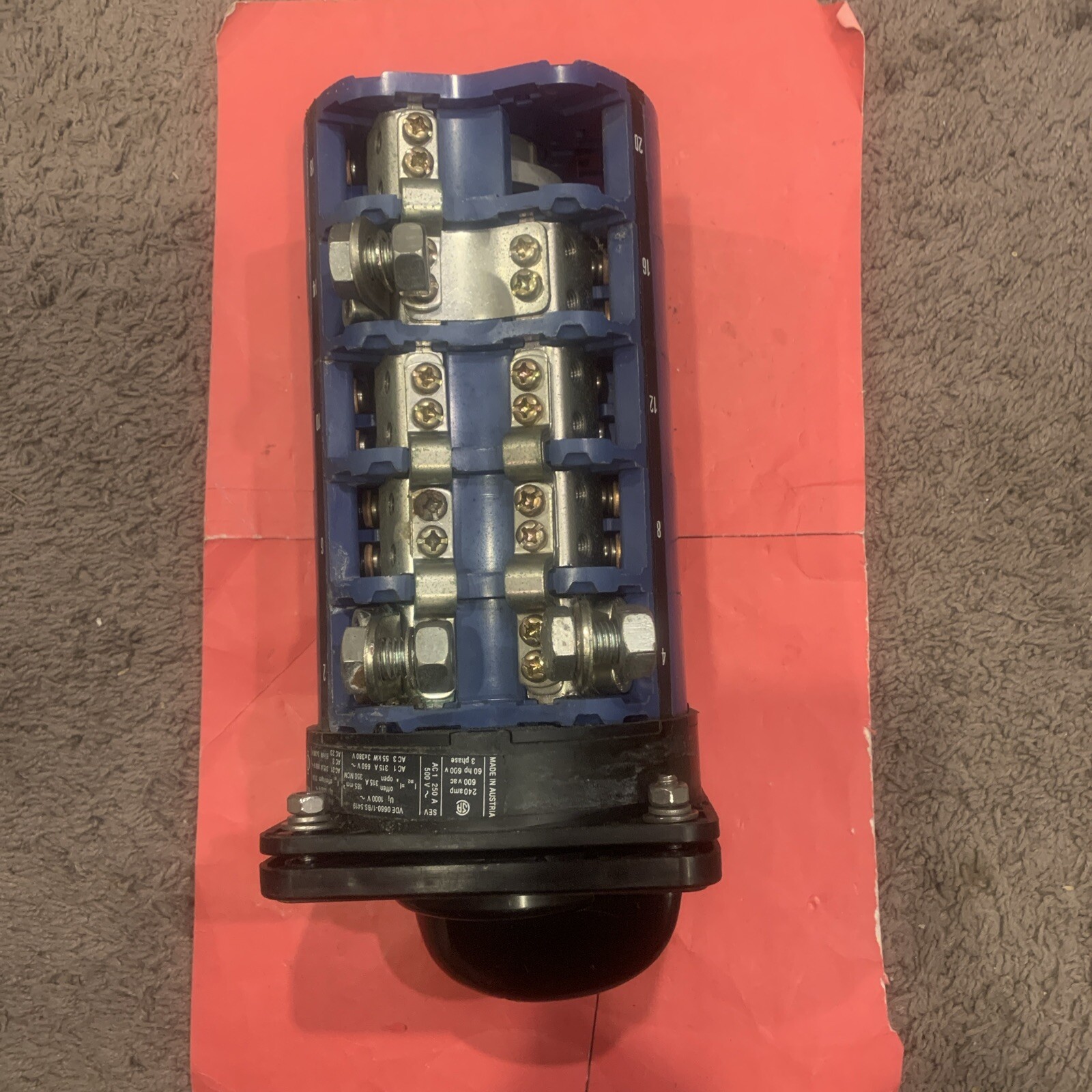 Kraus & Naimer C250 A270 Multi Tap Transformer Switch USN 3 Position USED