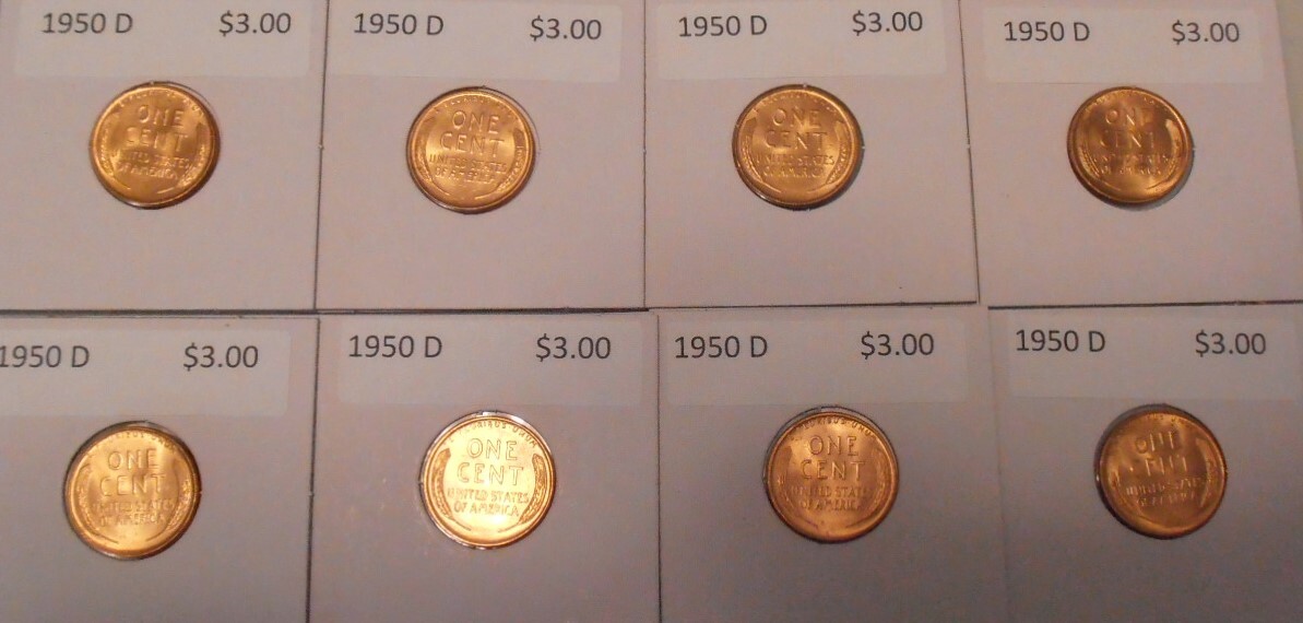 1950 D Lincoln Cent, Brilliant Uncirculated, Red