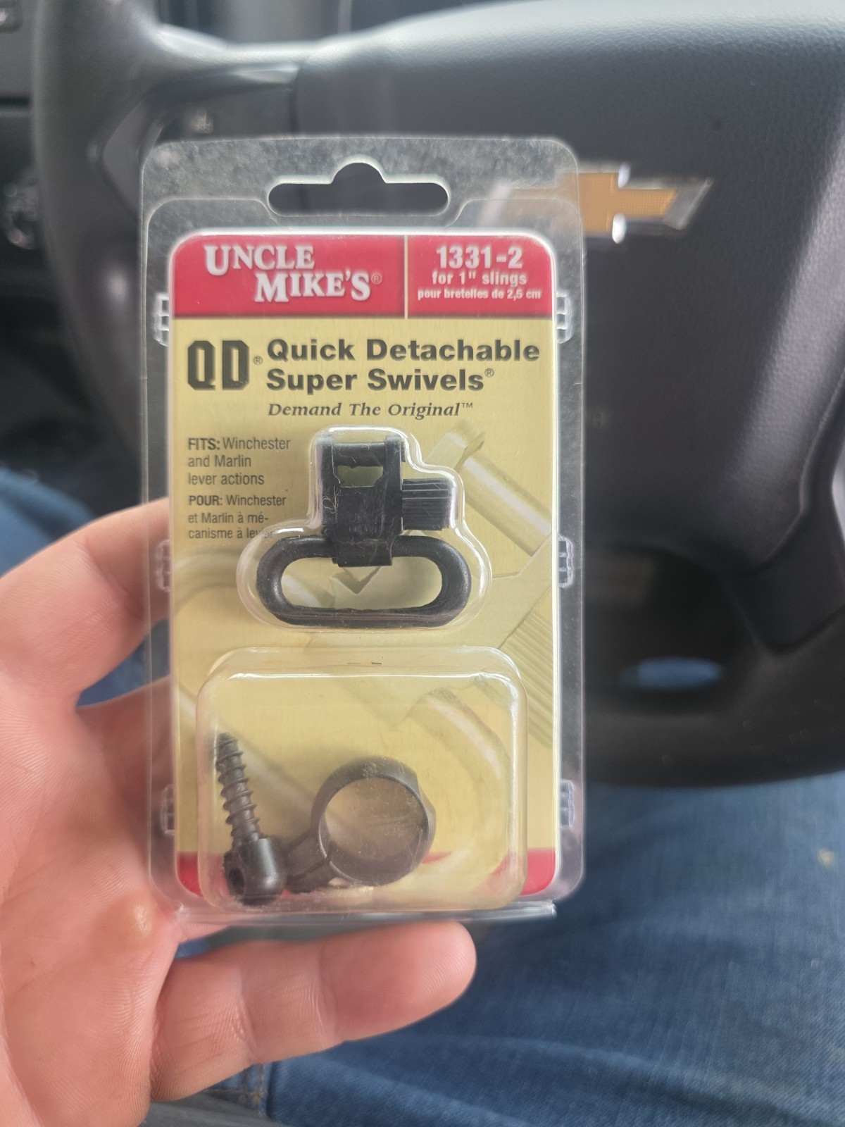 Uncle Mike's Quick Detachable Steel Swivels 1331-2 Black for Winchester Marlin