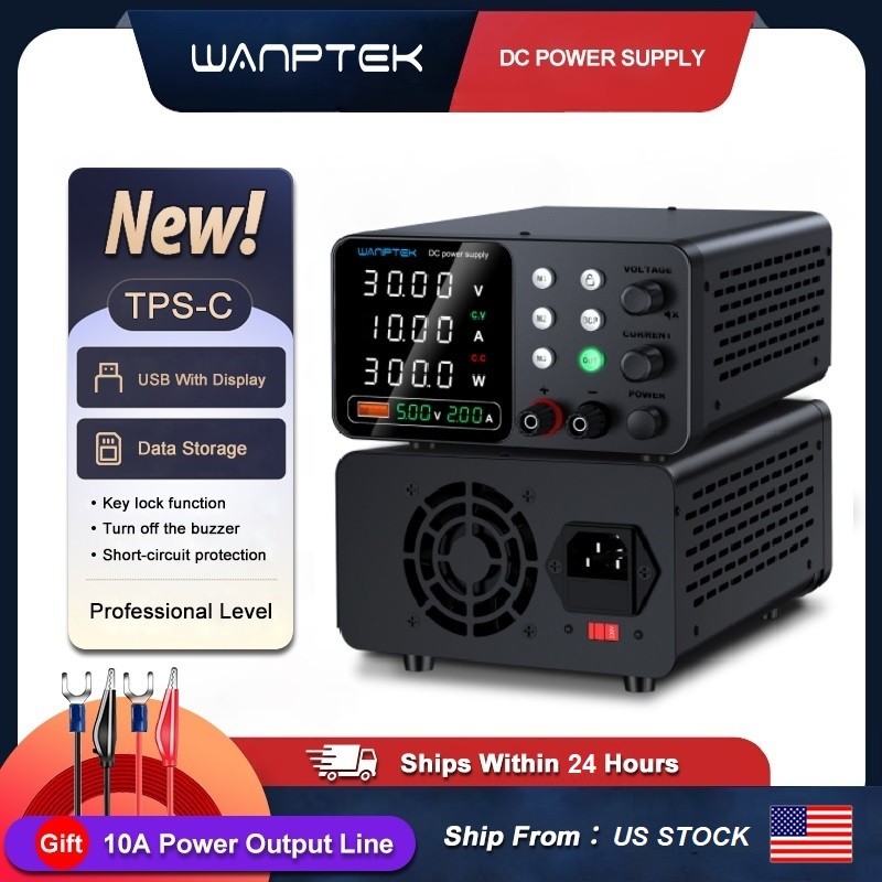 DC Power Supply Lab Adjustable 0-30/60/120V 0-3/5/10A Variable Internal Memories
