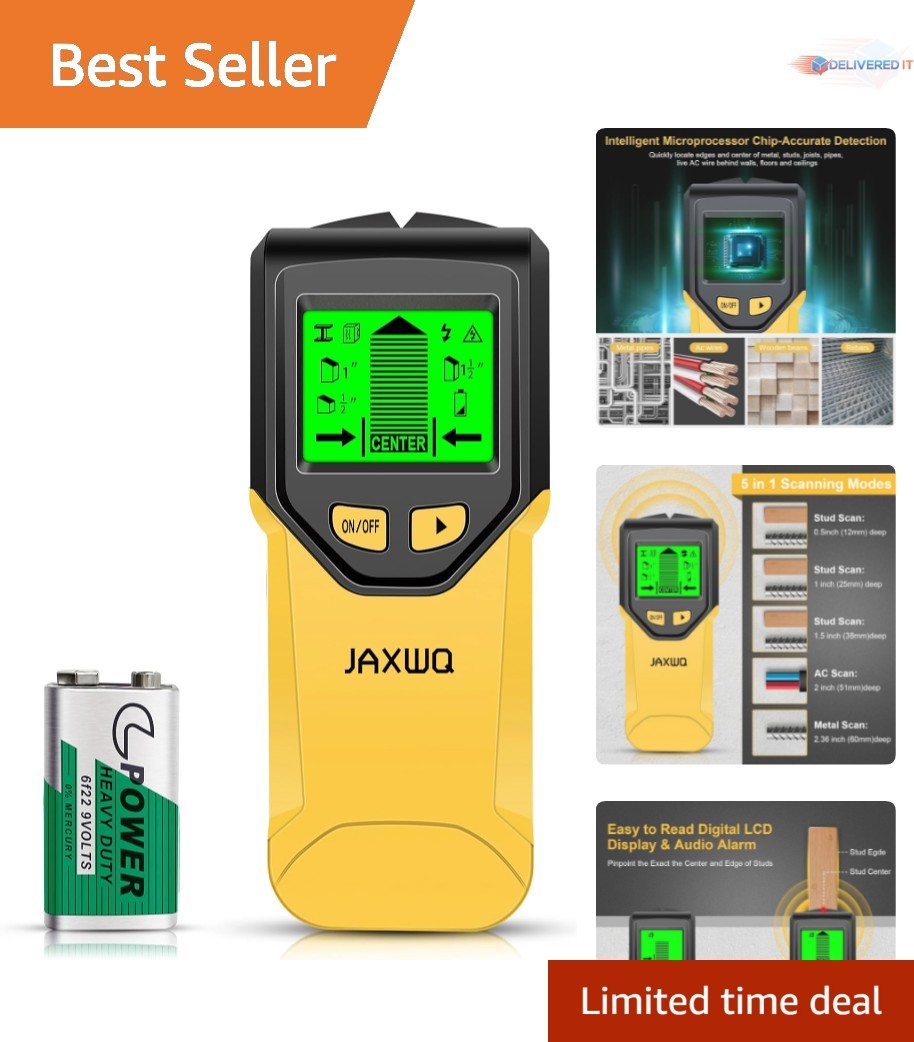 Stud Finder Wall Scanner 5 in 1 HD LCD Detects Wood Metal Wires Pipes