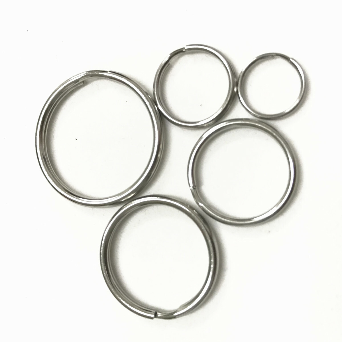 Stainless Steel Key Ring Split Rings Solid Round Wire Keyring Key chain 15-35mm