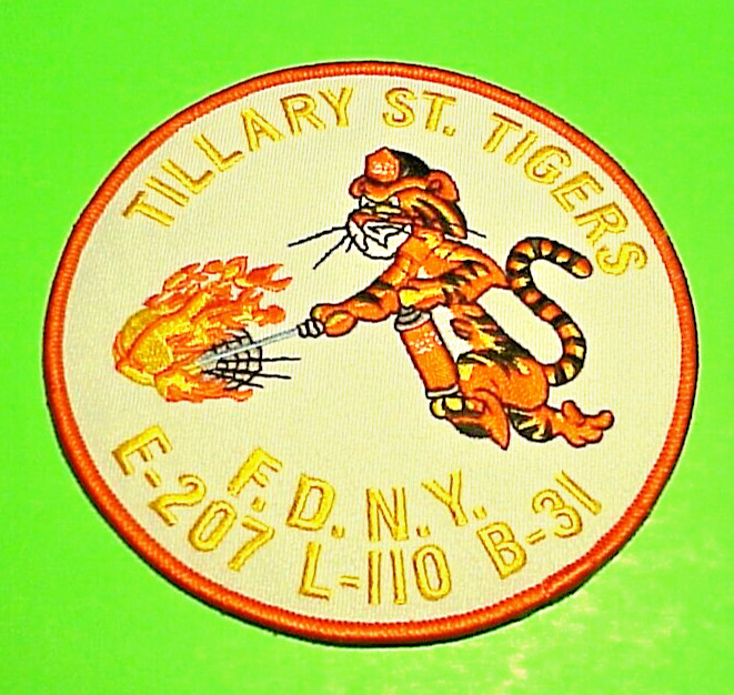 NEW YORK  FDNY  TILLARY ST. TIGERS  NY  5"  FIRE DEPT  PATCH  FREE SHIPPING!!!