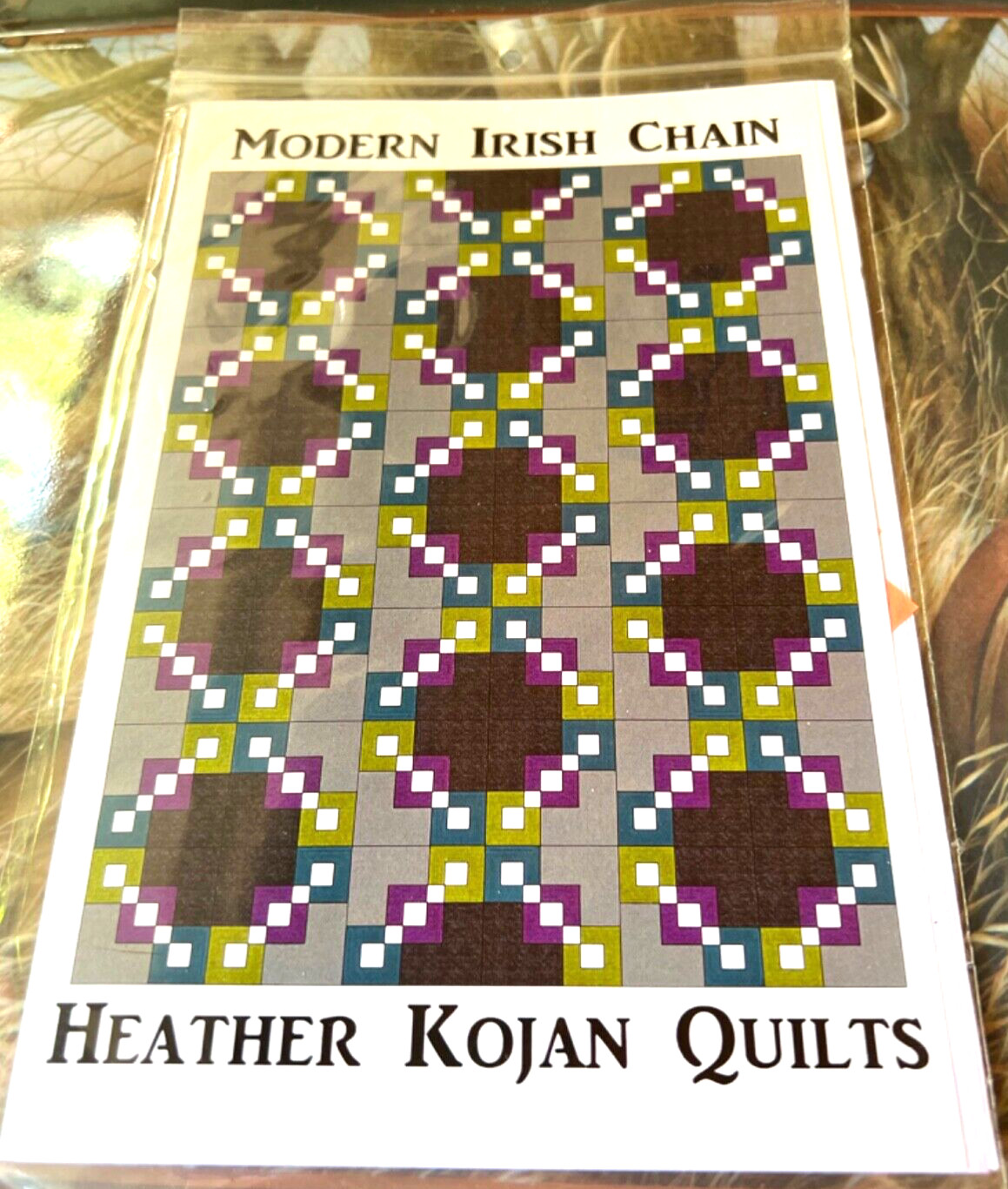 MODERN IRISH CHAIN Heather Kojan Quilt Pattern 72”x 96” 12” Block