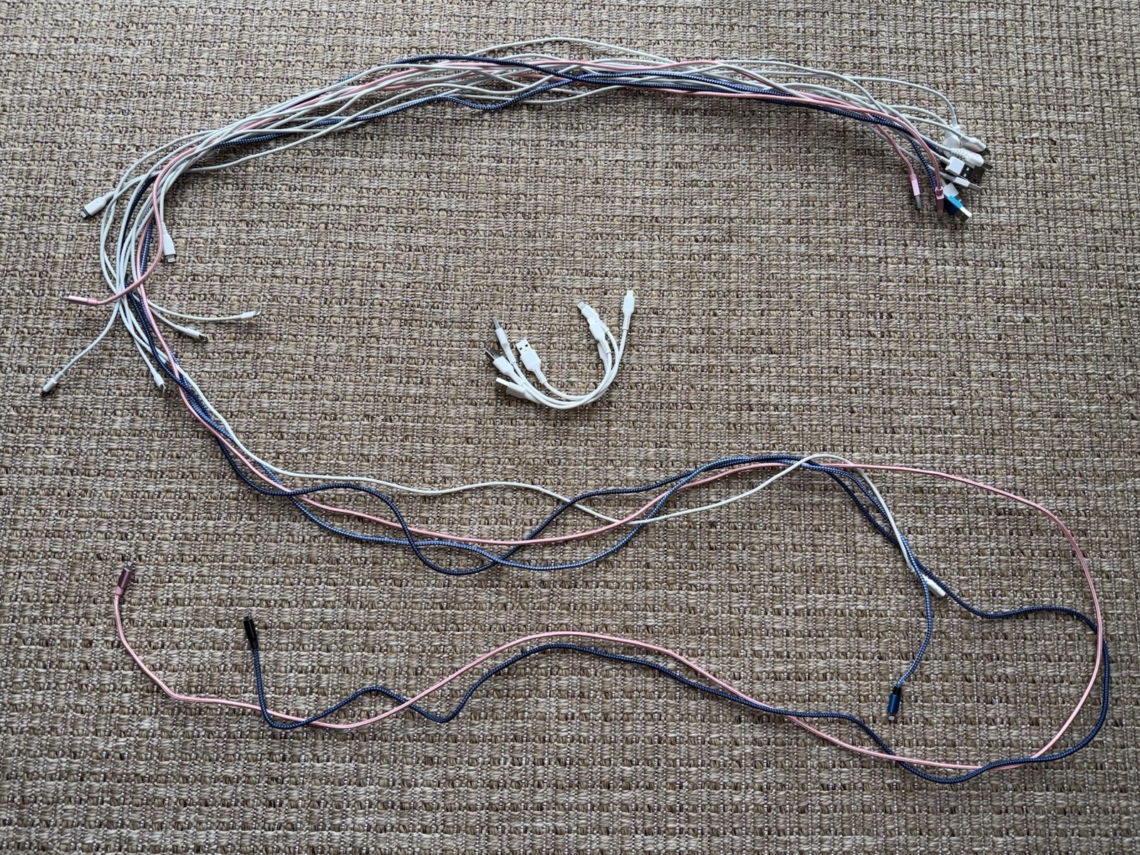 Lot of 20 (USB Type-A - Lightning) Cables – Random Lengths & Mixed Selection