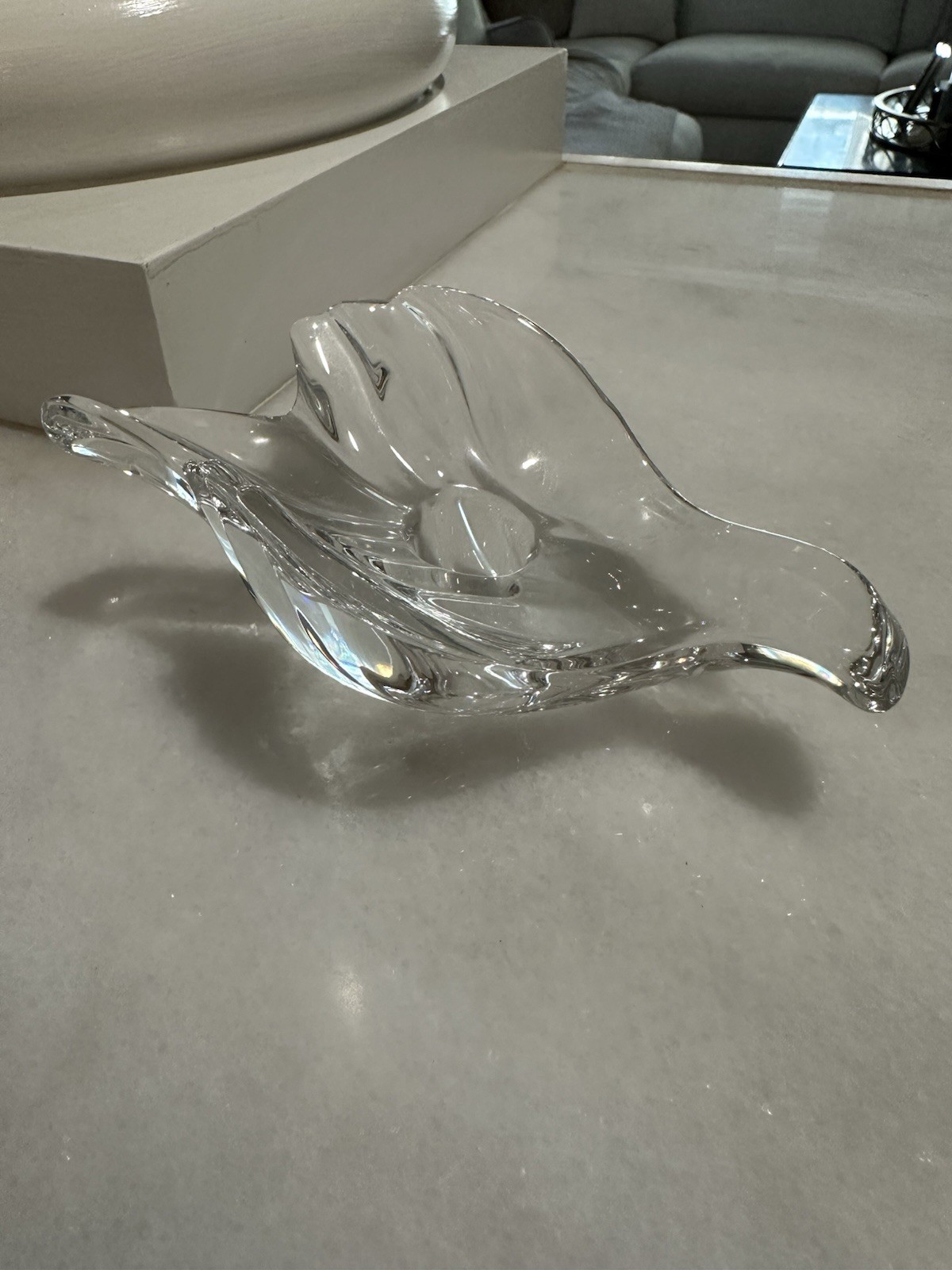 Vintage Gorham lead crystal dove taper candle holders.