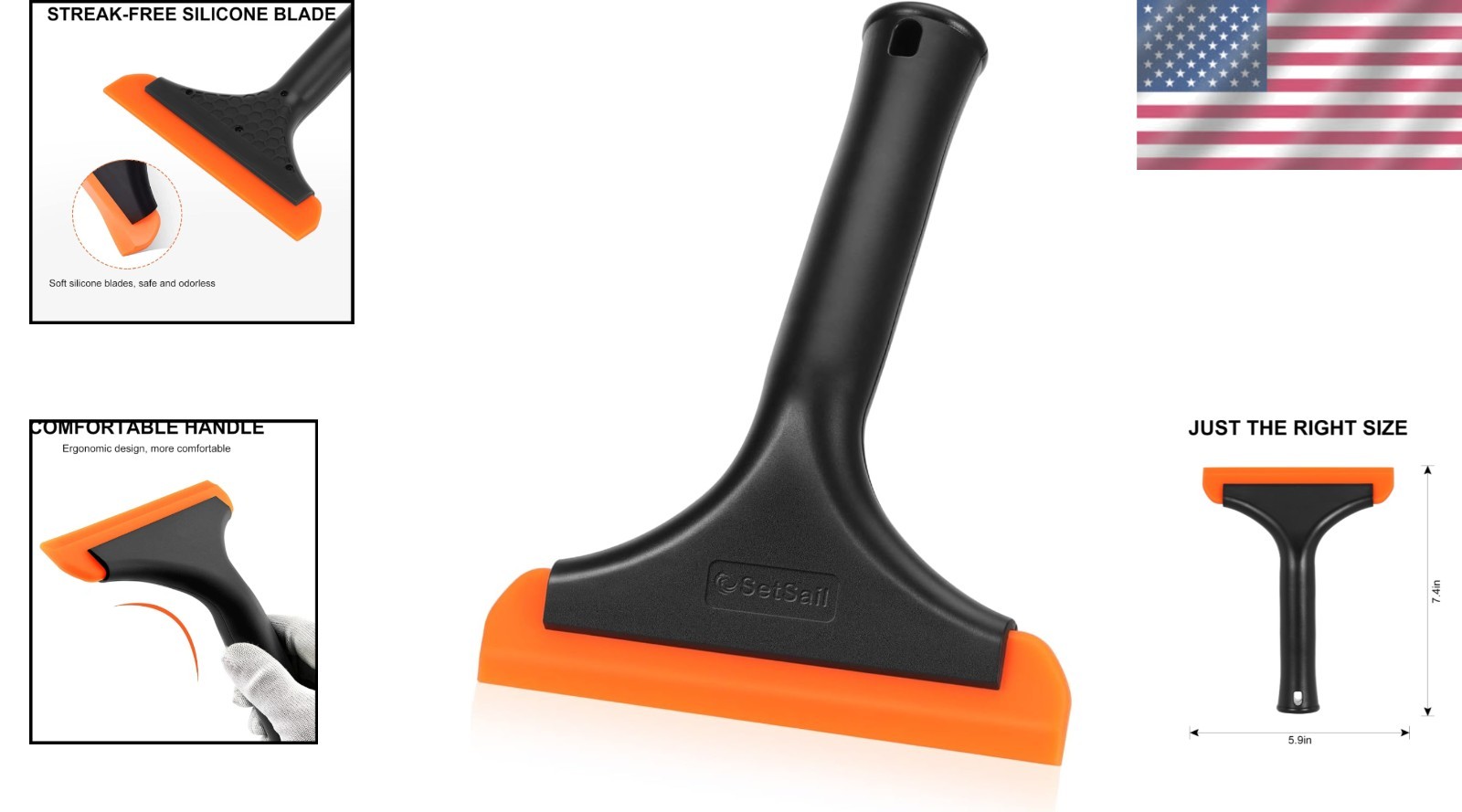 Mini Silicone Window Squeegee for Car Windshield Mirror Shower Glass Cleaning
