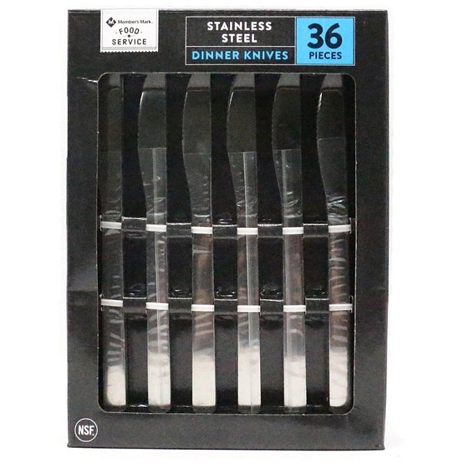 Member's Mark Stainless Steel Dinner Knife Set. - Choose Your Count.