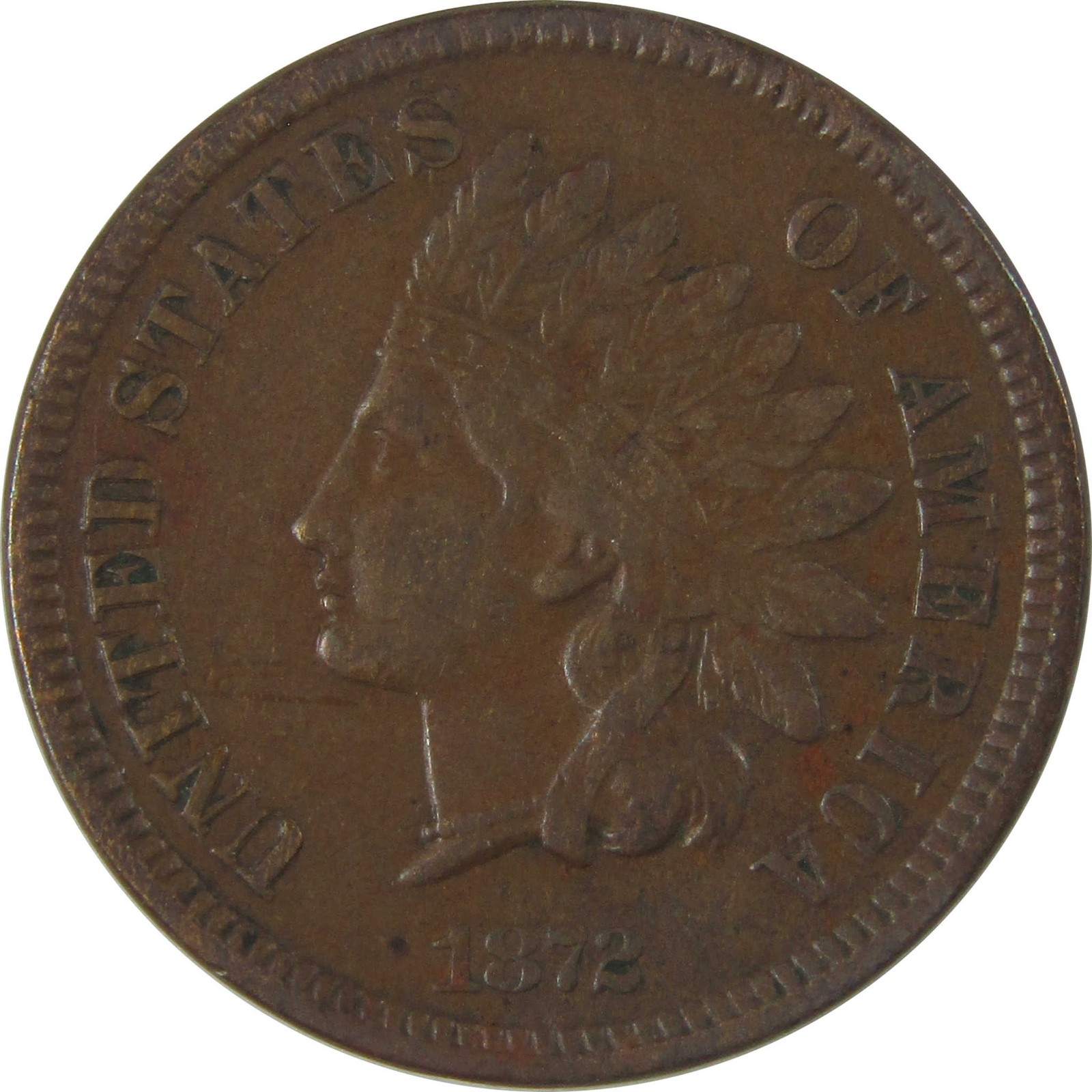 1872 Indian Head Cent VF Very Fine Details Penny 1c Coin SKU:I22739