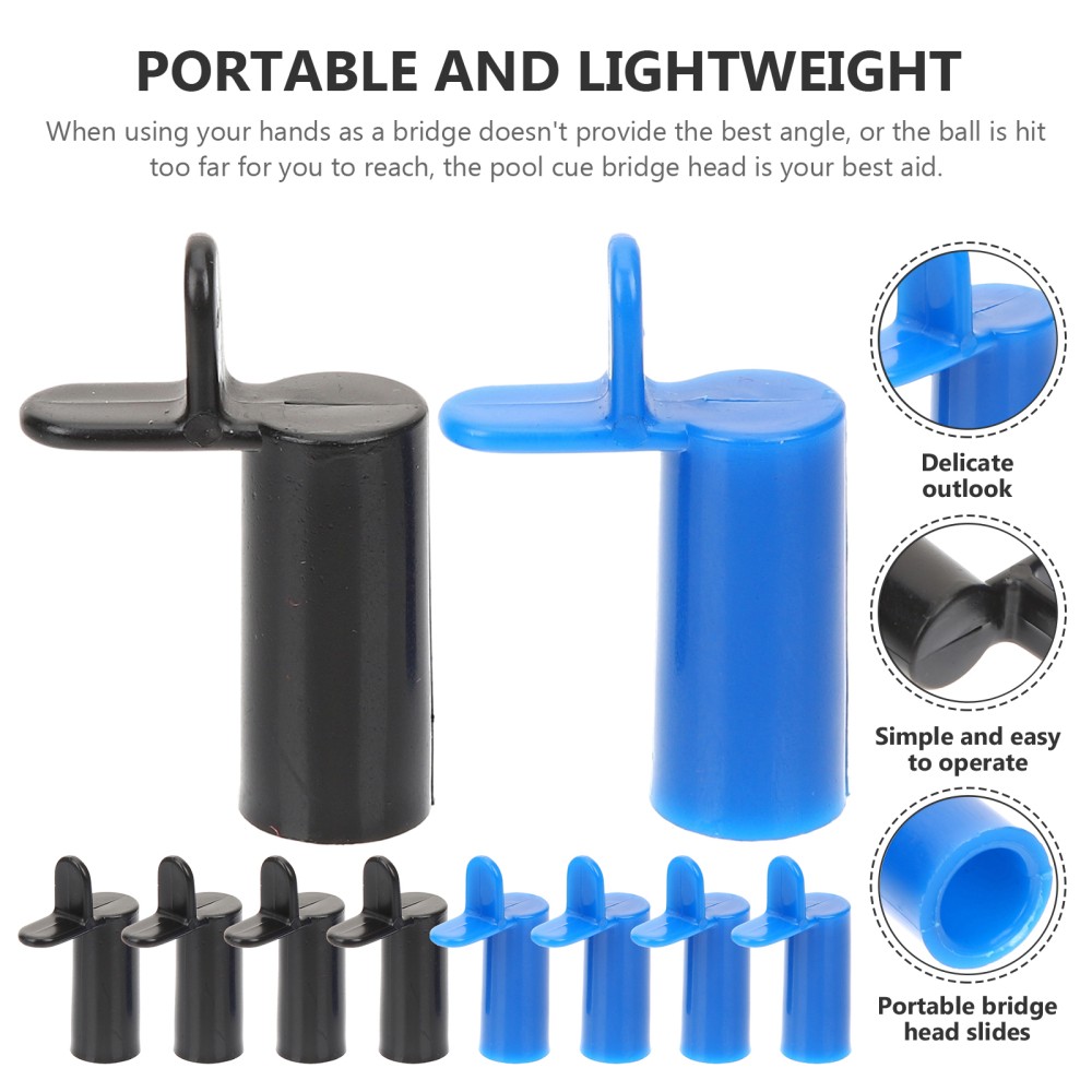 10Pcs Lightweight Pool Bridge Heads Reusable Plastic Cue Holder Assorted Colors