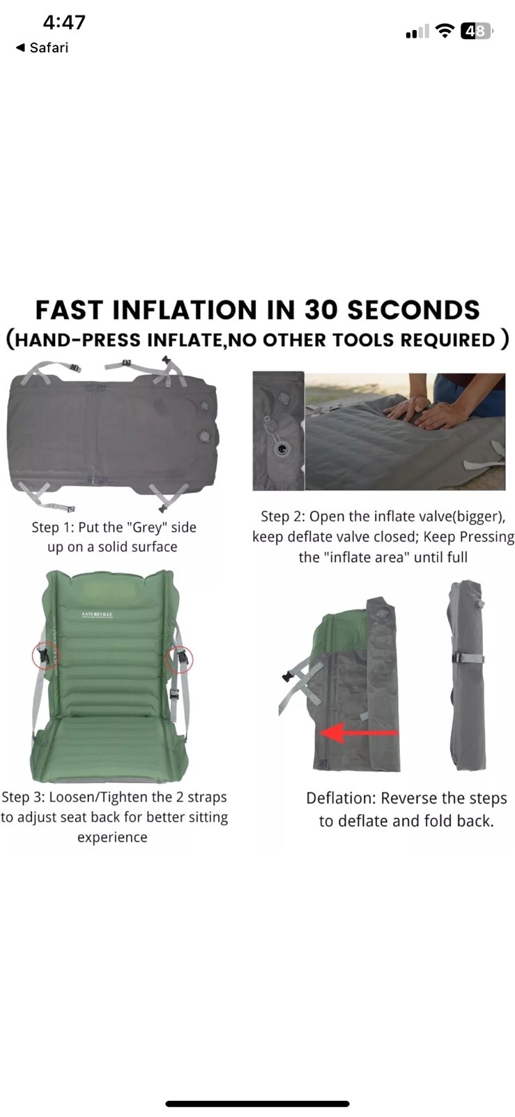Foldable Inflatable Chair Natureville Connect With Nature