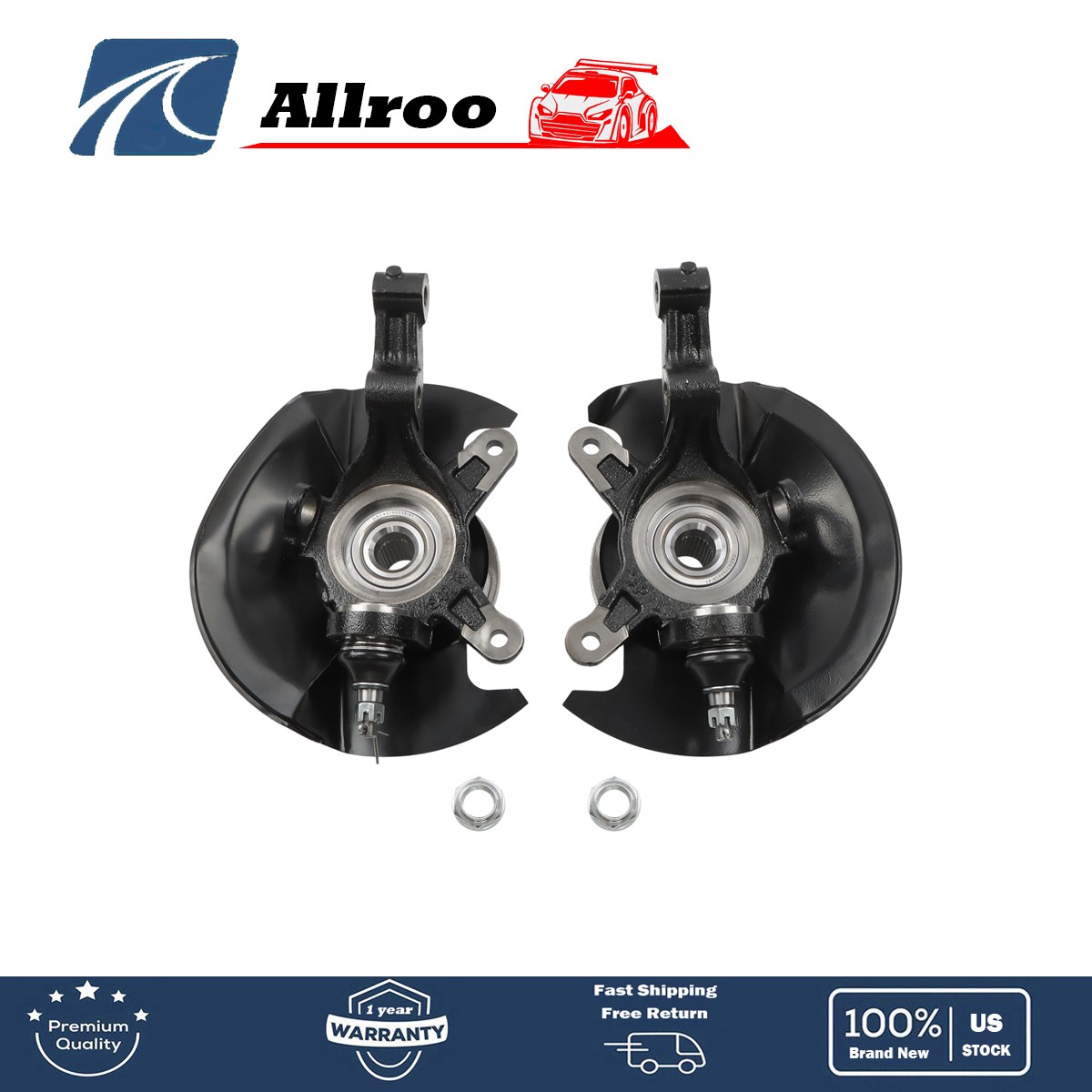 For Honda Civic 01-02 2Pcs Front Left & Right Steering Knuckle Assembly 698-479