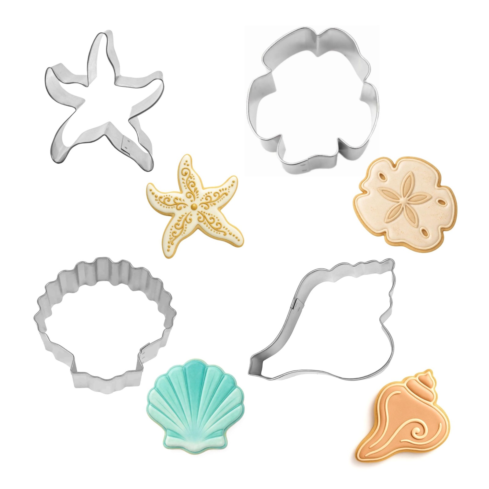 Sandy Beach Seashell Cookie Cutter 4 Piece Set from The Cookie Cutter Shop ̵