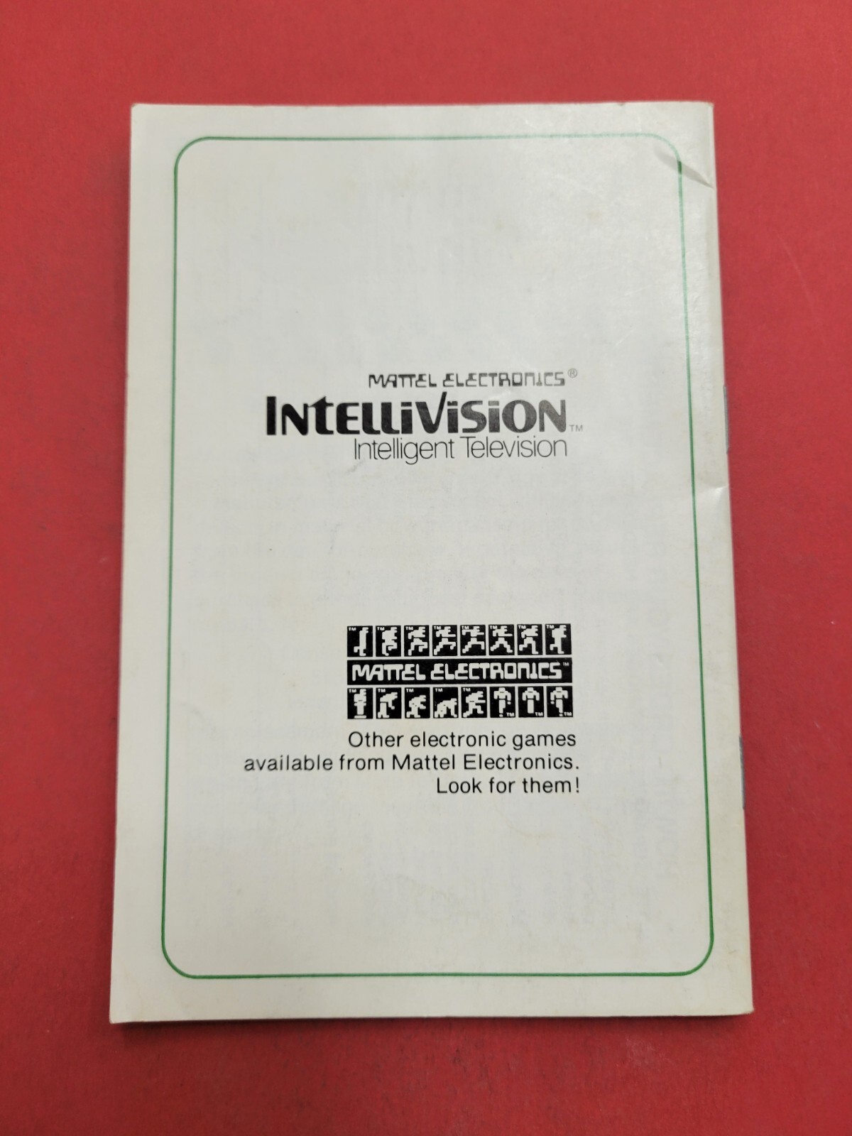 Tennis Intellivision Manual Authentic