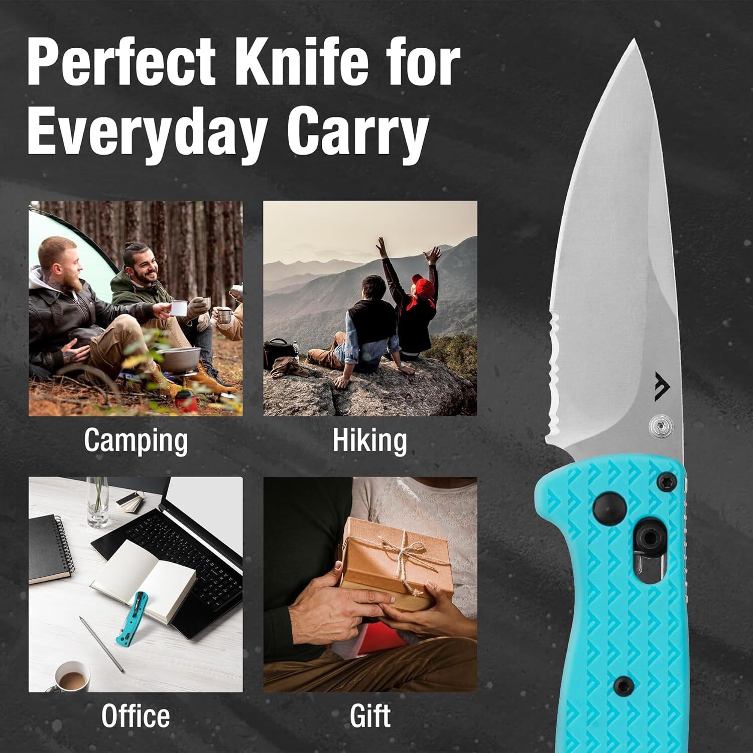 FLISSA 4.5" Folding Pocket Knife Multi-color Lightweight with Axis Lock