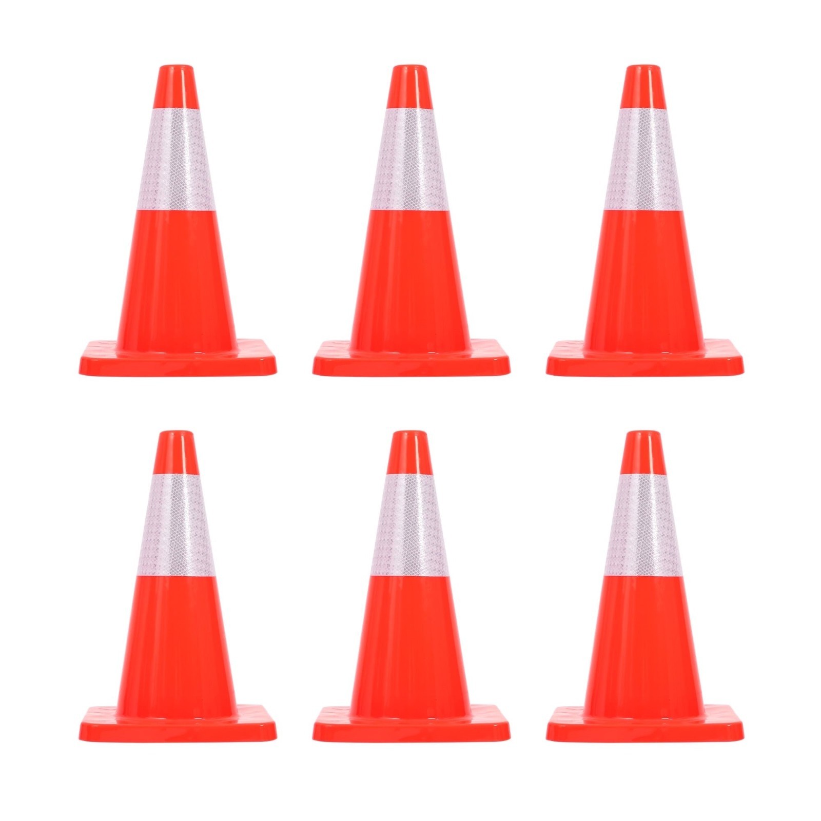 6 PACK-18'' Traffic Safety Cones,2.2LB with Reflective Collar| Driveway Parking