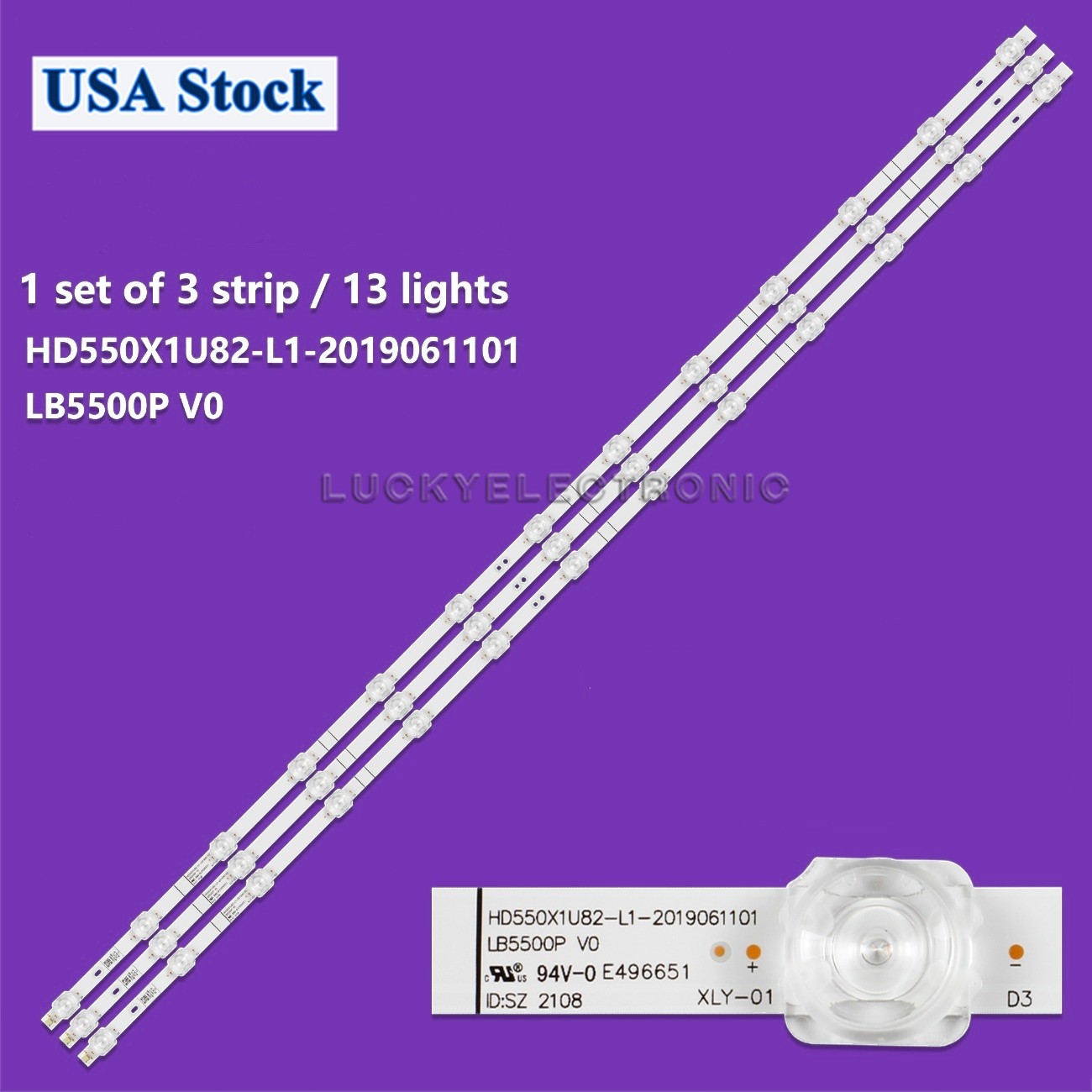 LED Backlight Strips For Hisense HD550X1U82-L1-2019061101 55R6E3 55H78G 55R6090G