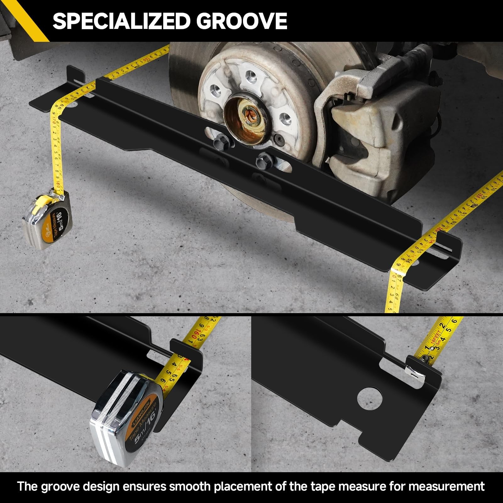 Heavy Duty Wheel Alignment Tool Kit - 2 Pack Toe Alignment Plates & Tape Measure
