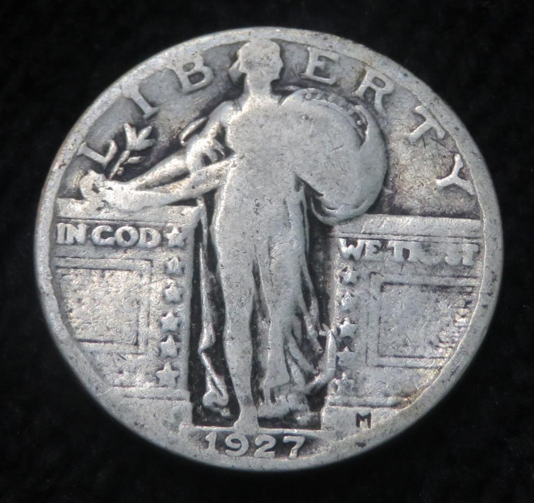 1927-S Standing Liberty Quarter * Barely A Mint Mark * Place Holder * 6450